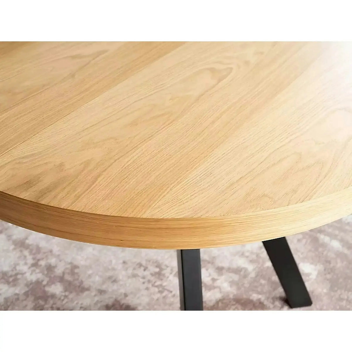 Masa DOMINGO, stejar natural/negru, PAL laminat, 100/250x100x76 cm