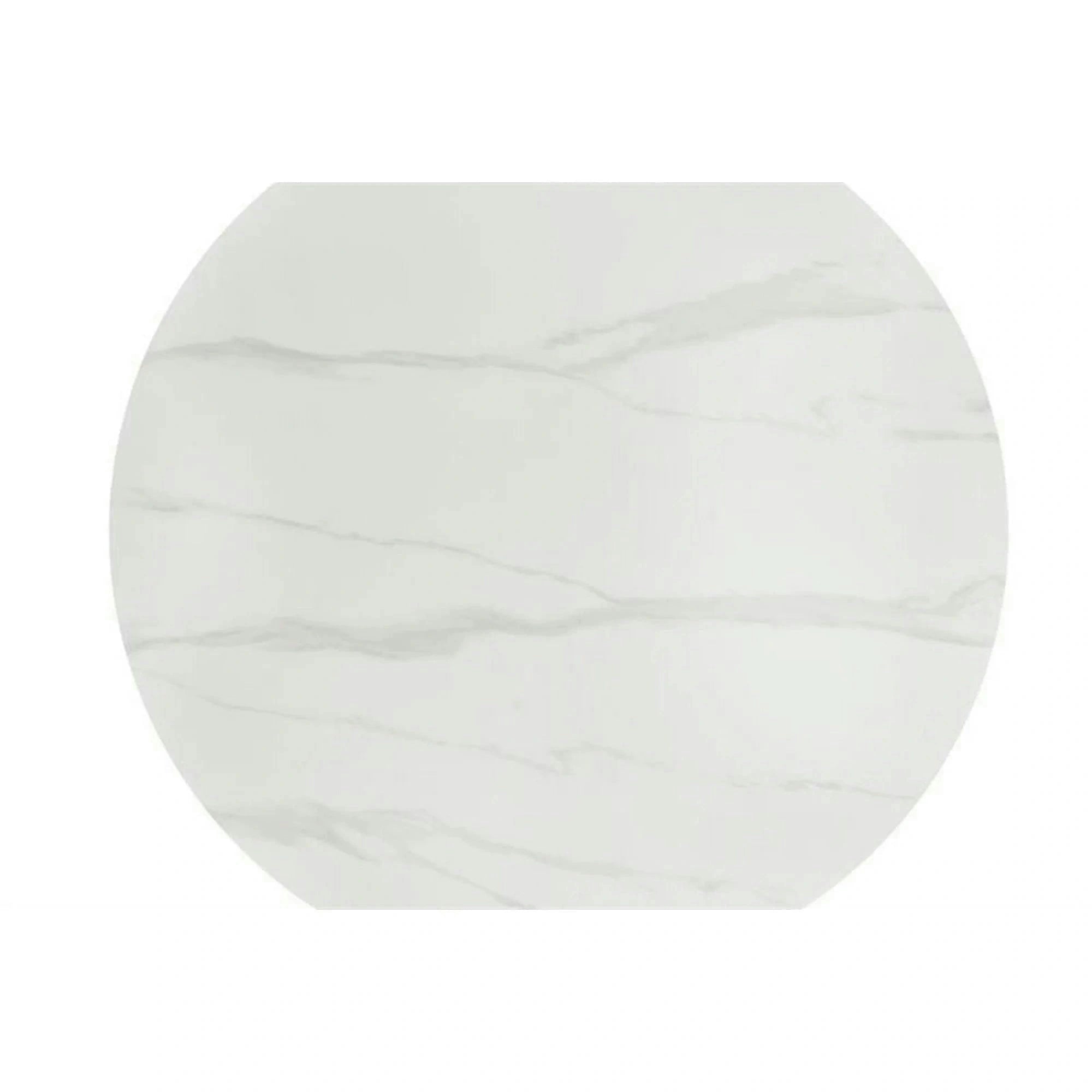 Masa EDGAR 2, alb/negru, ceramica/metal, 100x100x76 cm