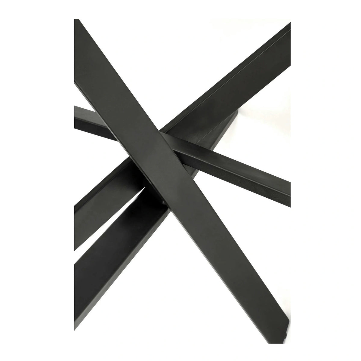 Masa EDGAR 2, alb/negru, ceramica/metal, 100x100x76 cm