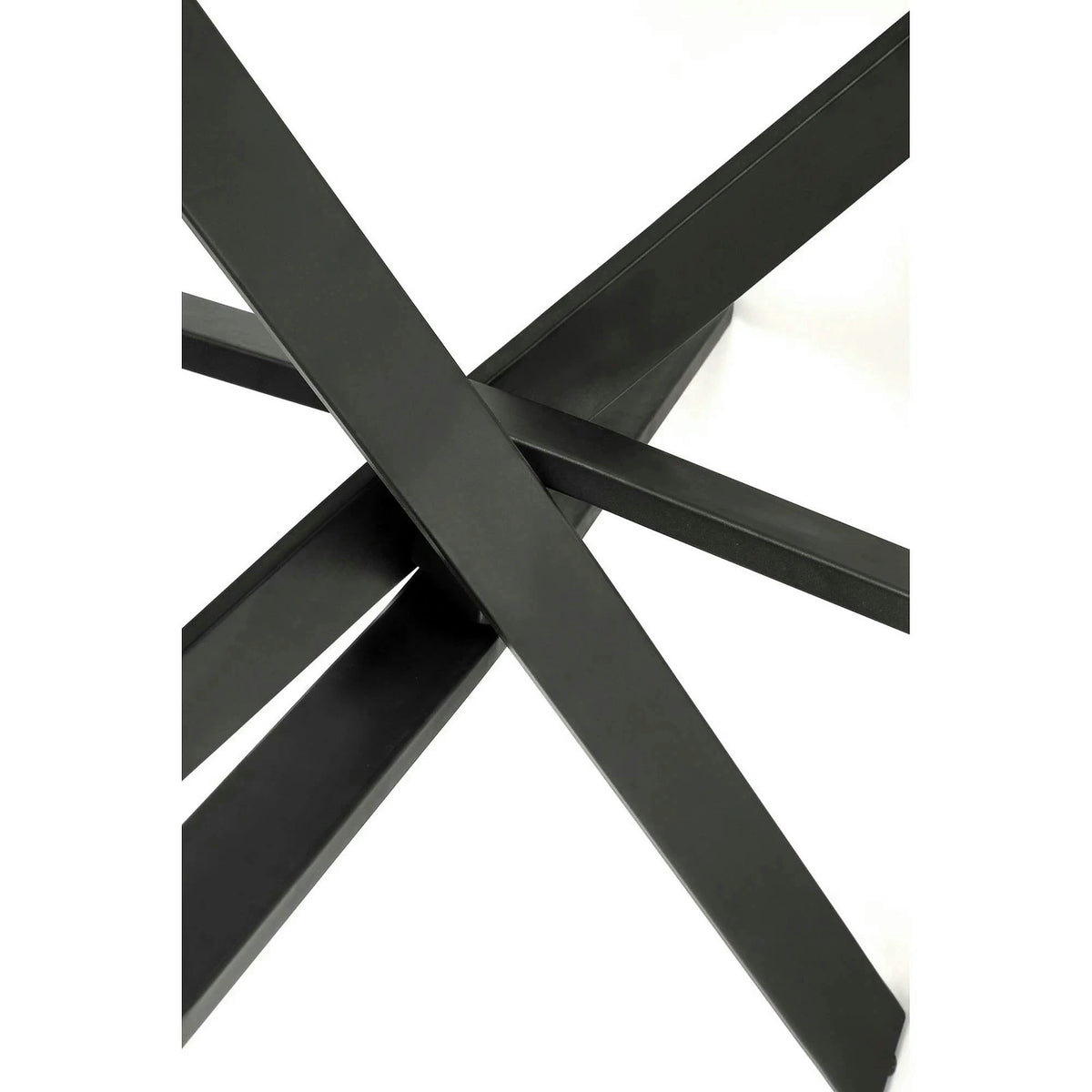 Masa EDGAR 2, alb/negru, ceramica/metal, 100x100x76 cm