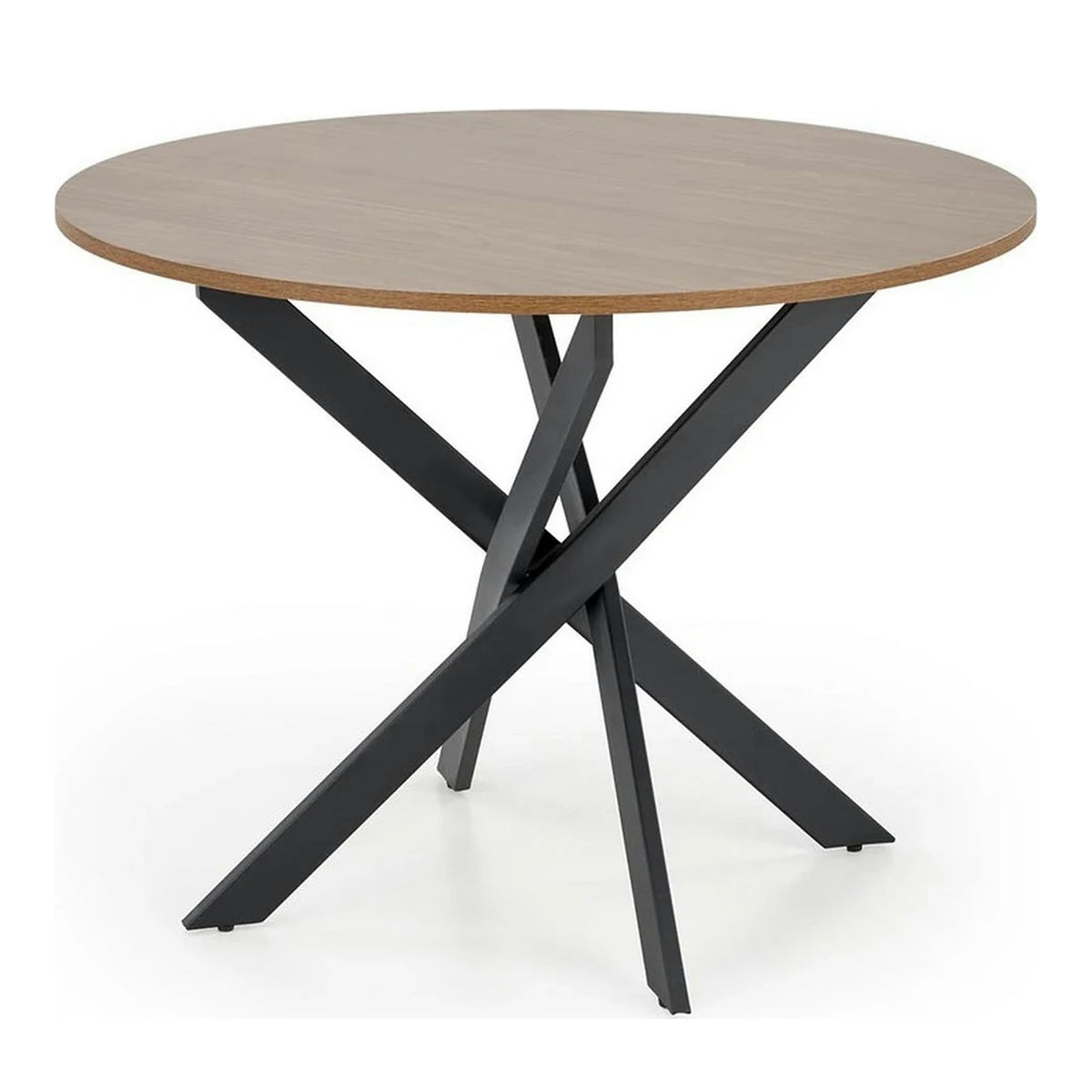 Masa EDGAR, nuc/negru, 100x100x76 cm