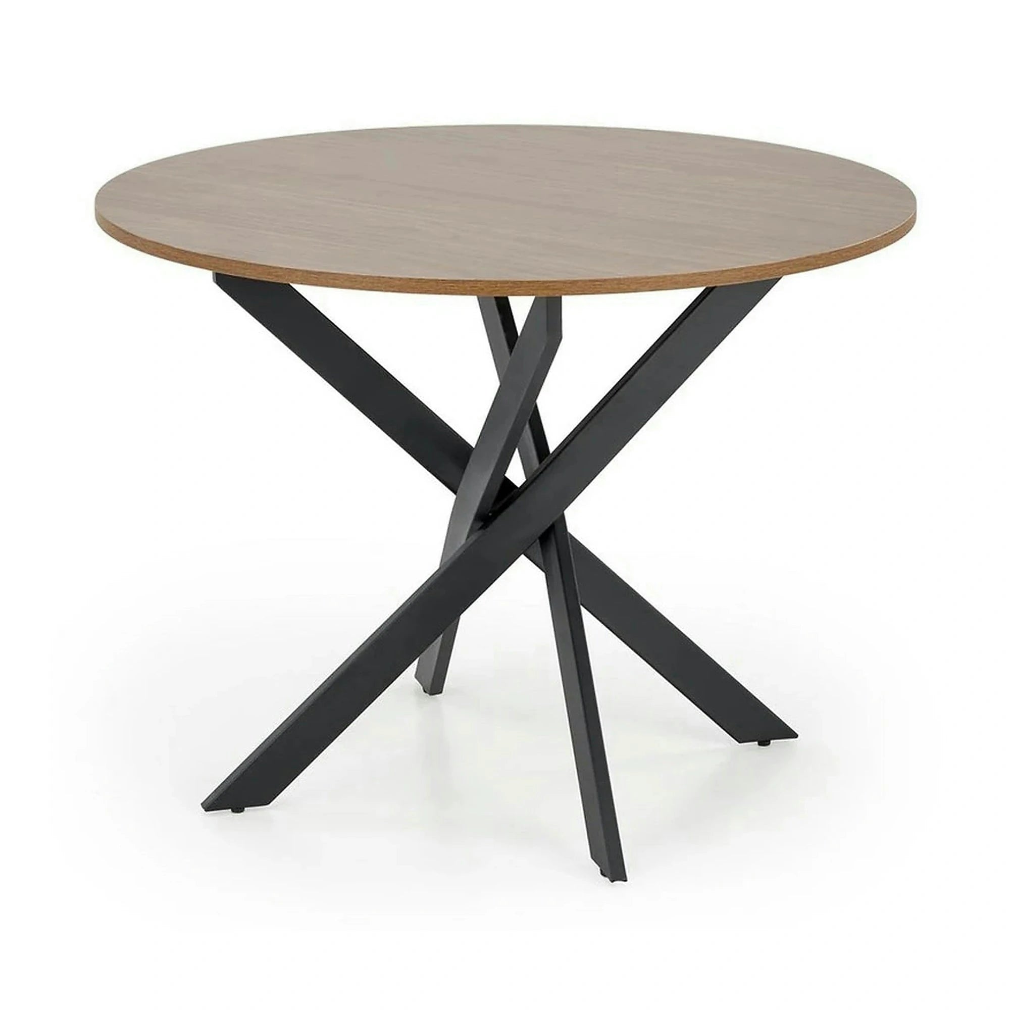Masa EDGAR, nuc/negru, 100x100x76 cm
