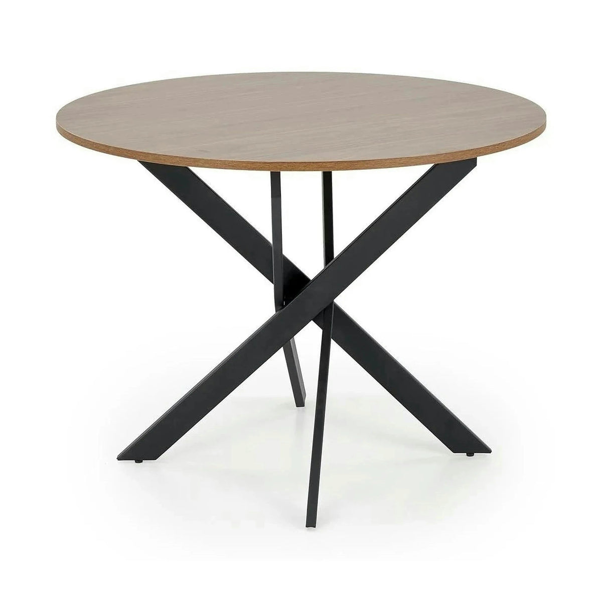 Masa EDGAR, nuc/negru, 100x100x76 cm