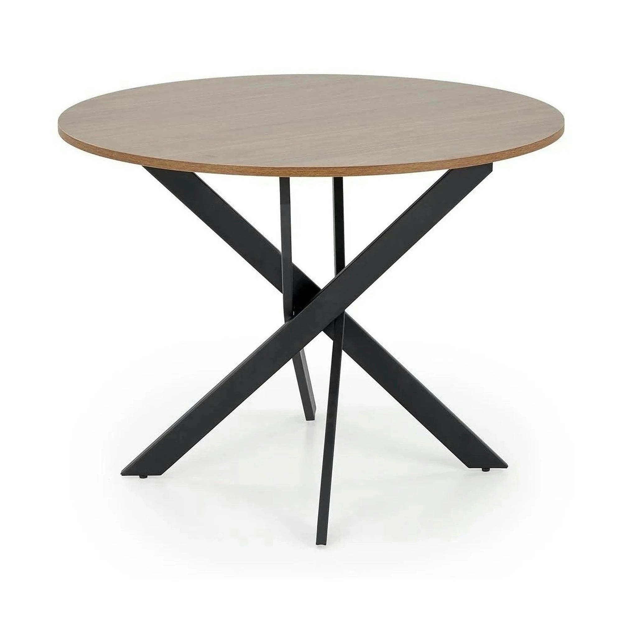 Masa EDGAR, nuc/negru, 100x100x76 cm