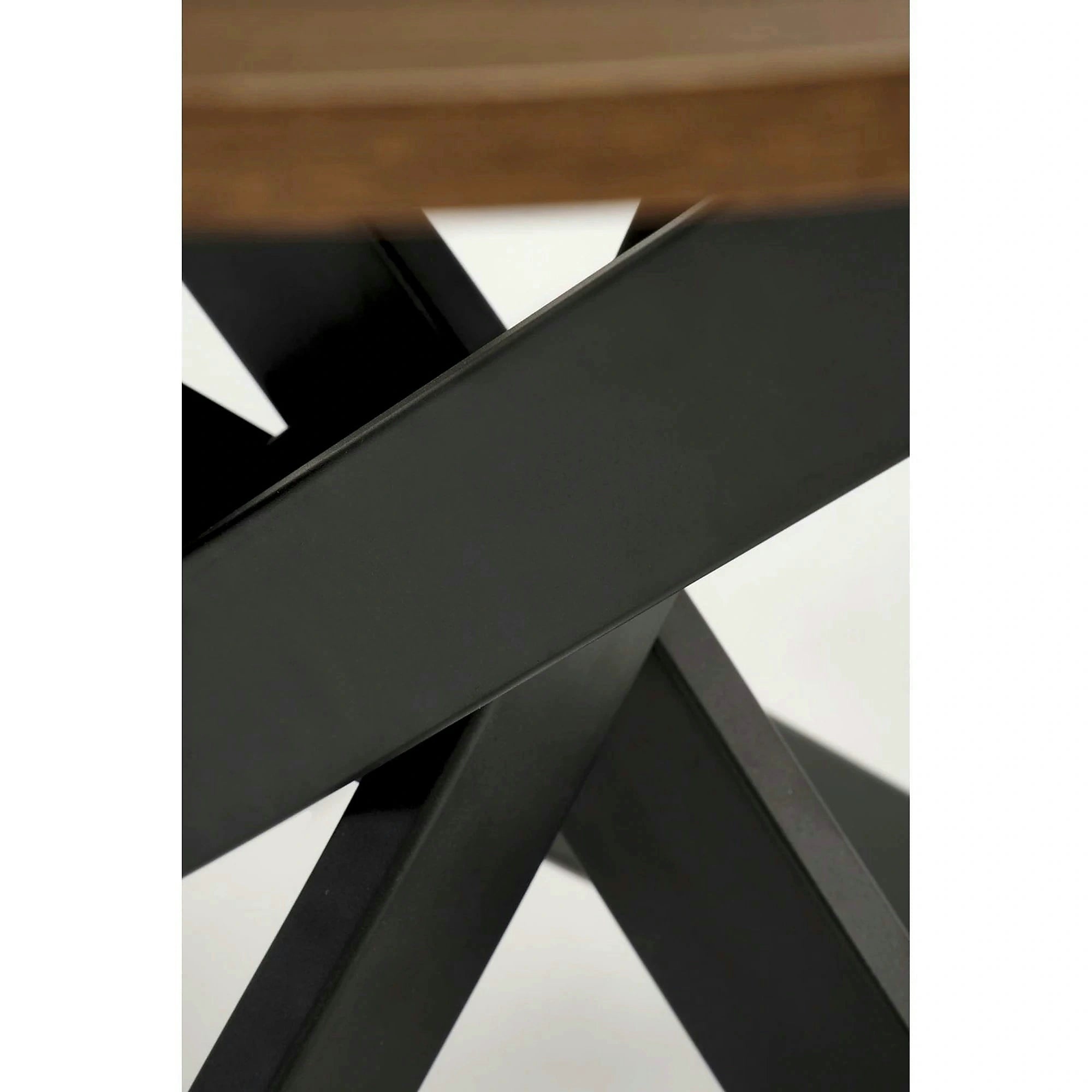 Masa EDGAR, nuc/negru, 100x100x76 cm