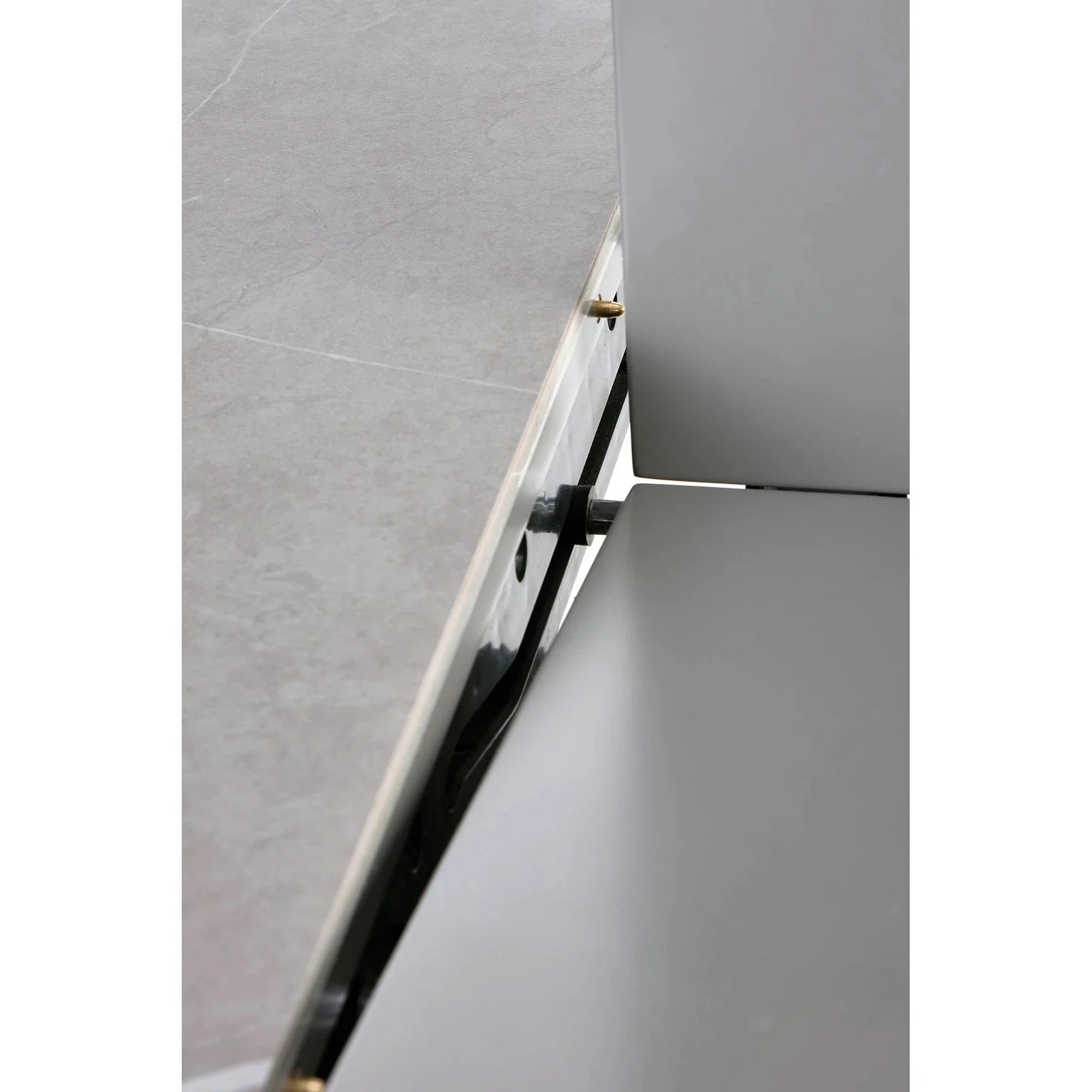 Masa eleganta living MUSCAT, gri cu efect marmura/auriu, 120/160x120x76 cm