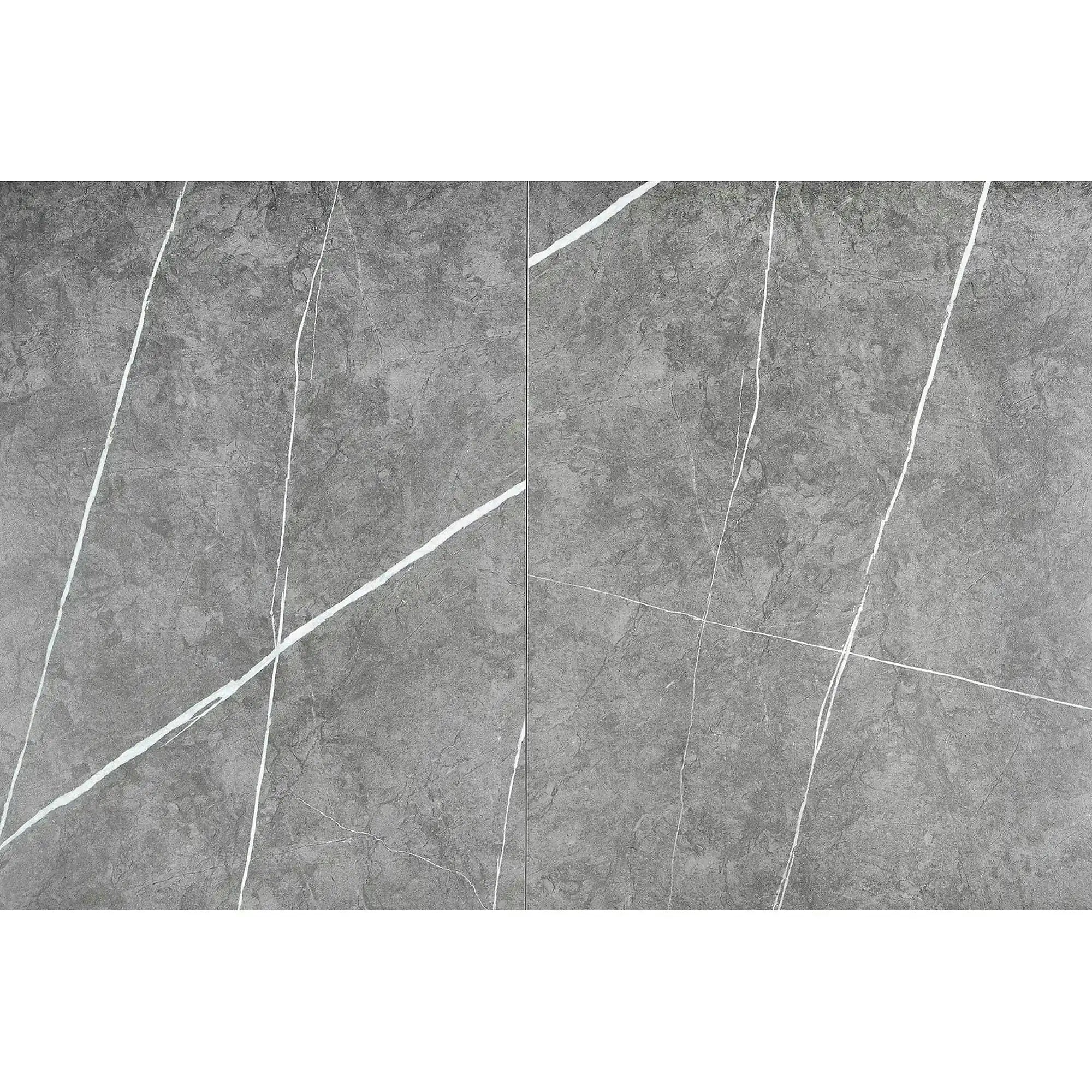 Masa eleganta living MUSCAT, gri cu efect marmura/auriu, 120/160x120x76 cm