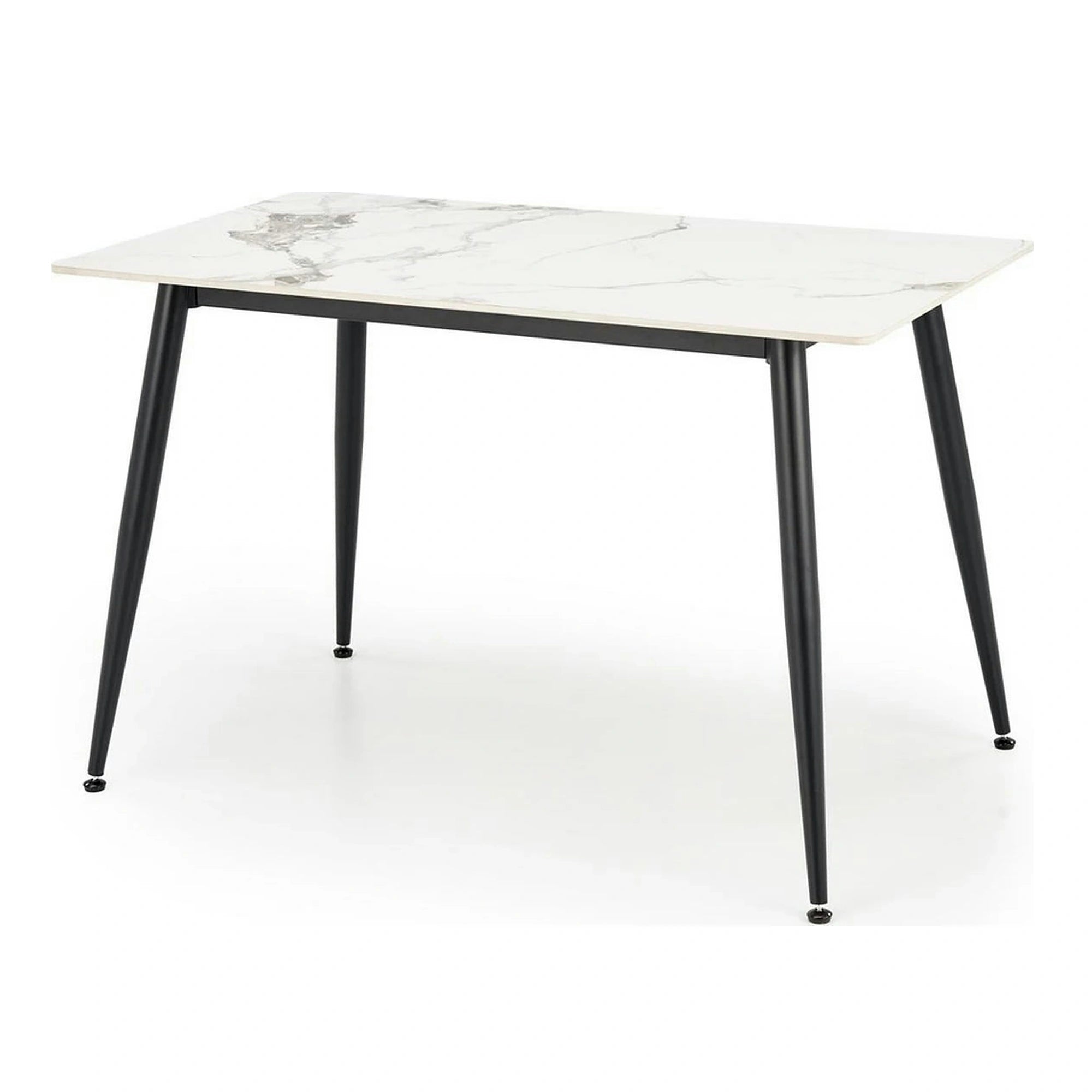 Masa EMILIO 120, alb/negru, ceramica/metal, 120x70x76 cm