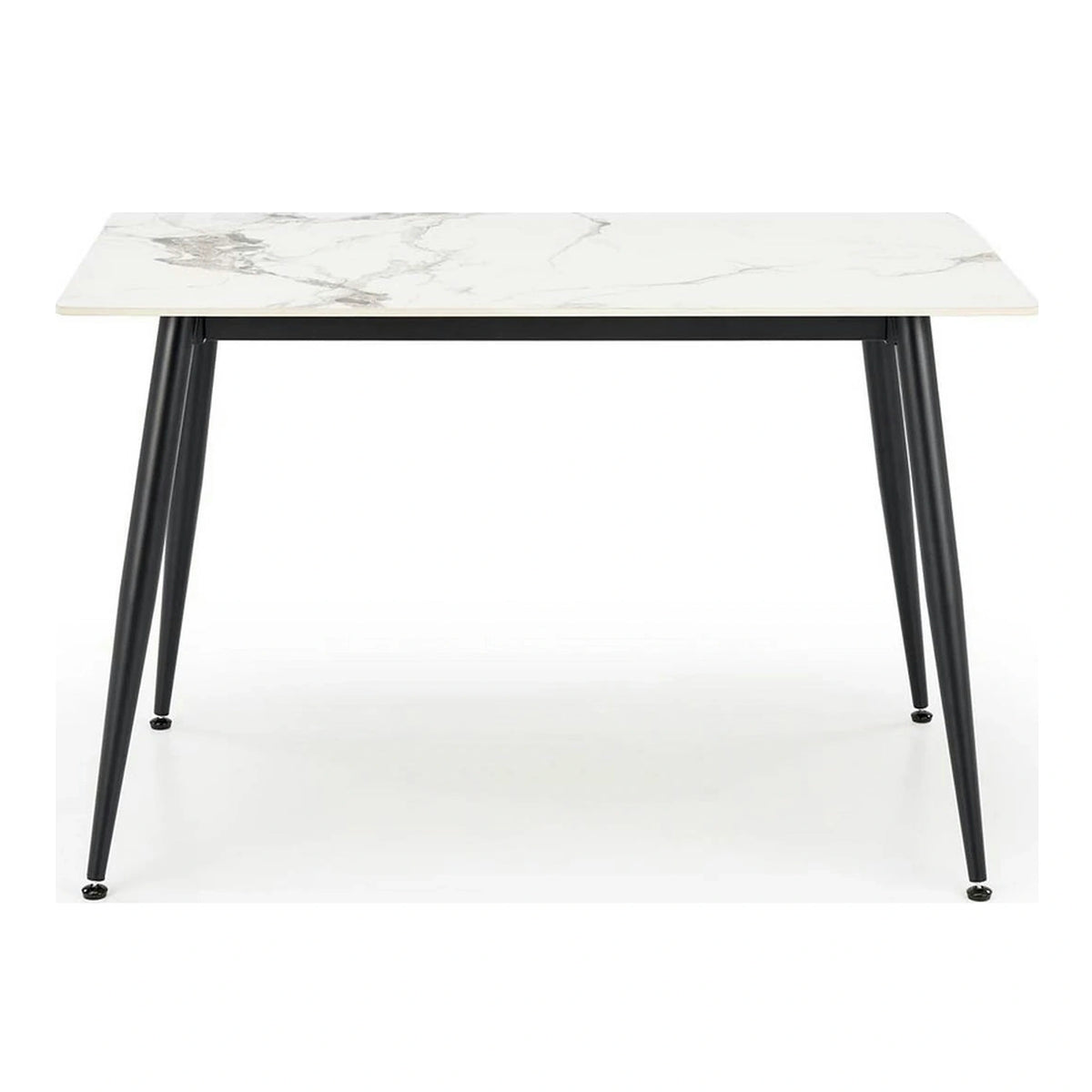 Masa EMILIO 120, alb/negru, ceramica/metal, 120x70x76 cm