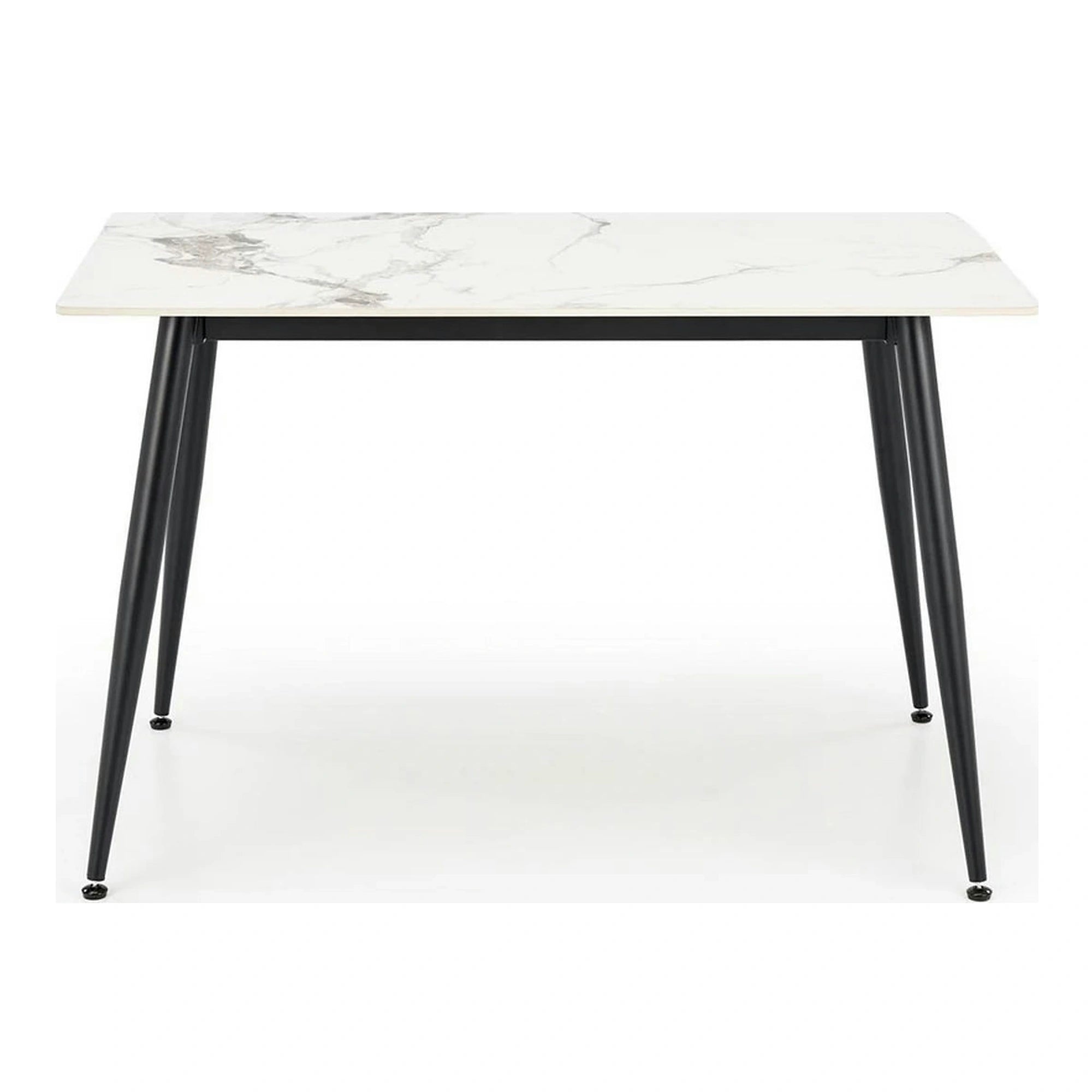 Masa EMILIO 120, alb/negru, ceramica/metal, 120x70x76 cm