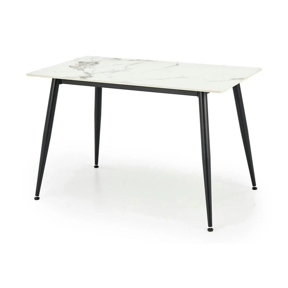 Masa EMILIO 120, alb/negru, ceramica/metal, 120x70x76 cm