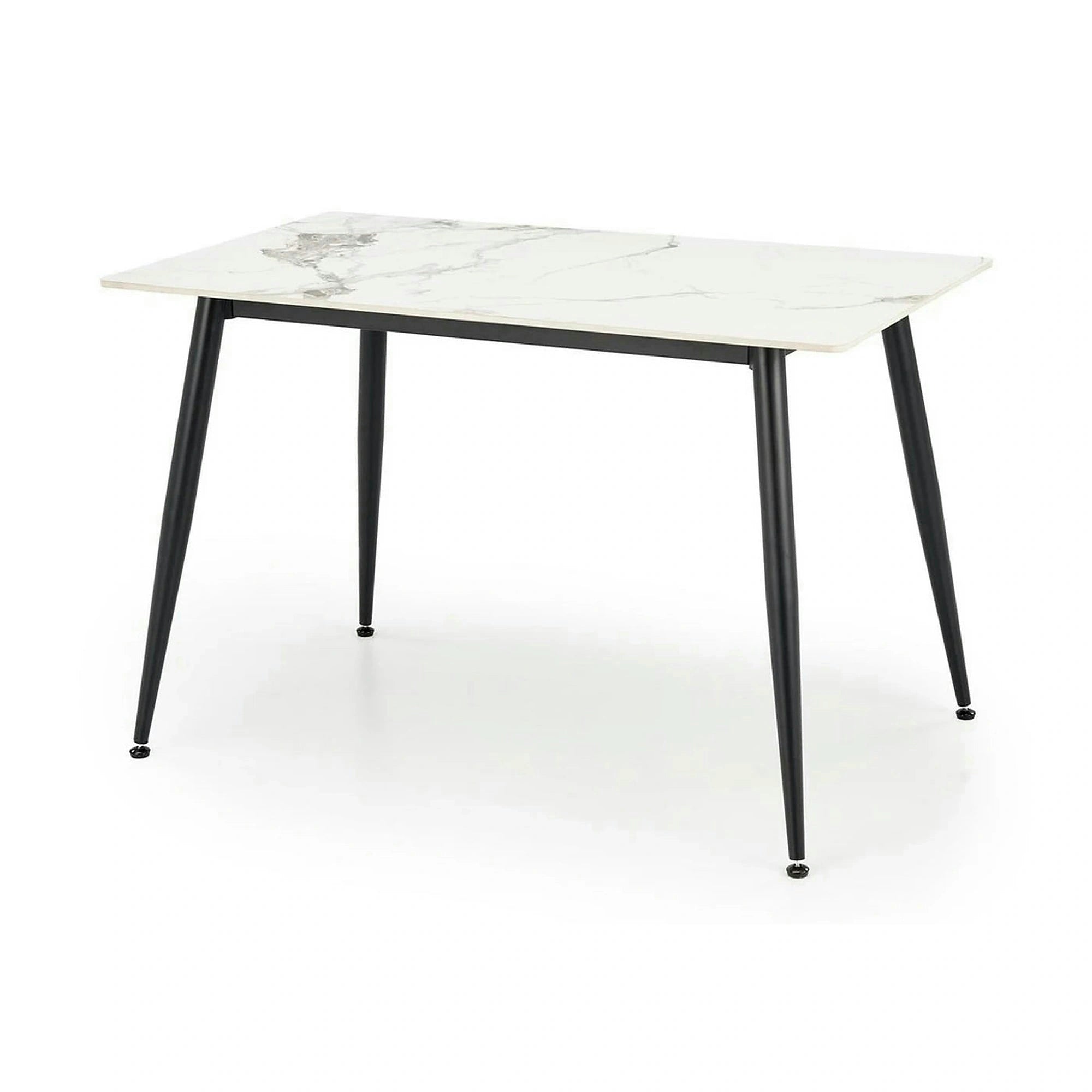 Masa EMILIO 120, alb/negru, ceramica/metal, 120x70x76 cm