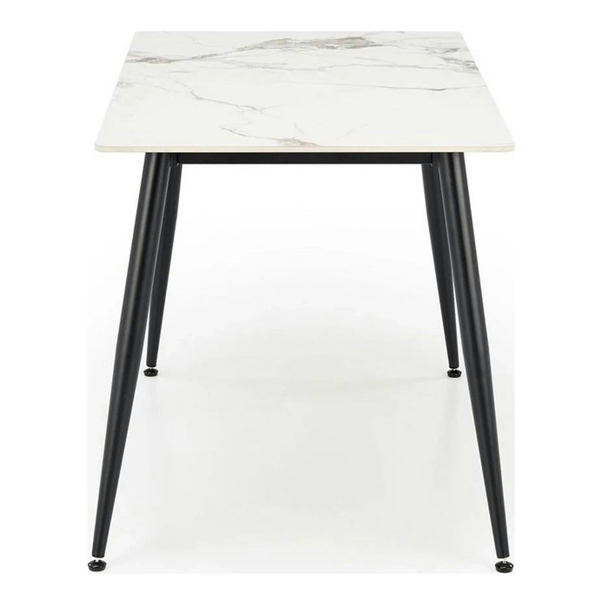 Masa EMILIO 120, alb/negru, ceramica/metal, 120x70x76 cm