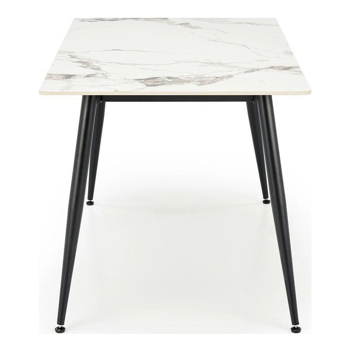 Masa EMILIO 140, alb/negru, ceramica/metal, 140x80x76 cm
