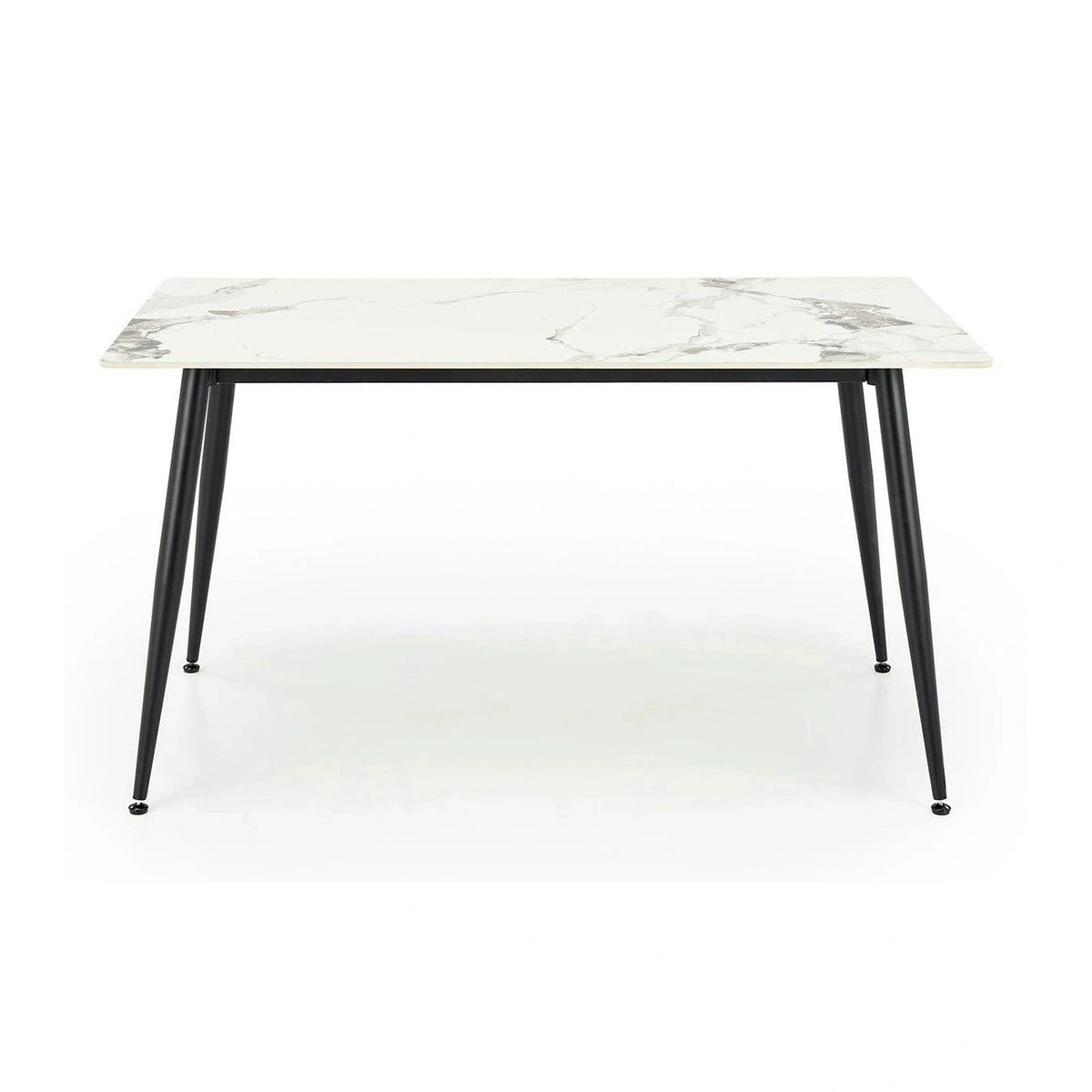 Masa EMILIO 140, alb/negru, ceramica/metal, 140x80x76 cm