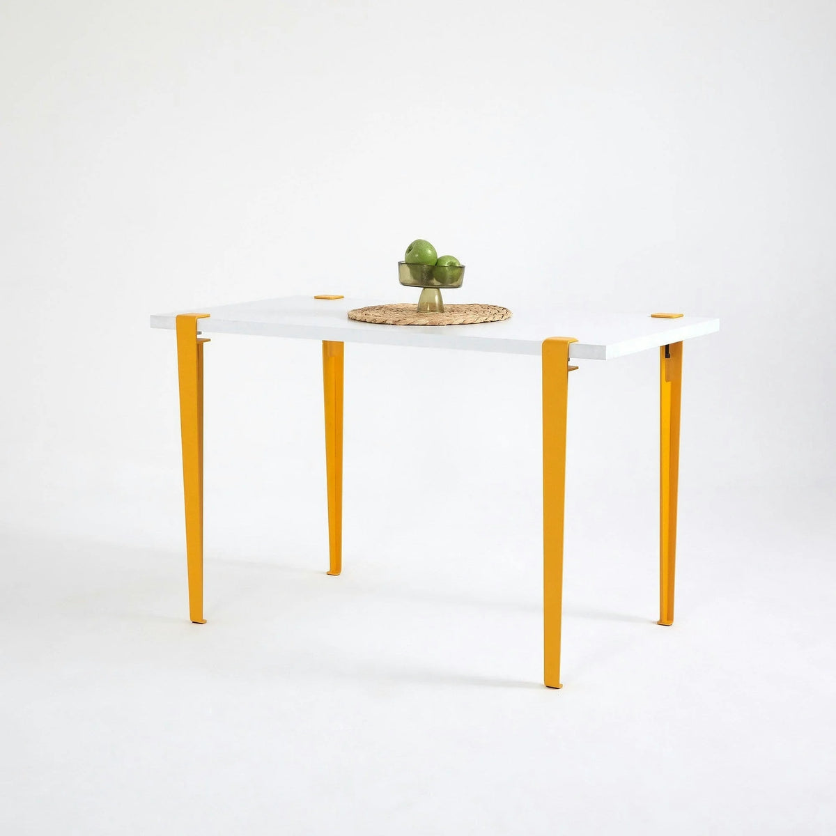 Masa EUROTAS, alb/galben, PAL melaminat, 120x60x75 cm
