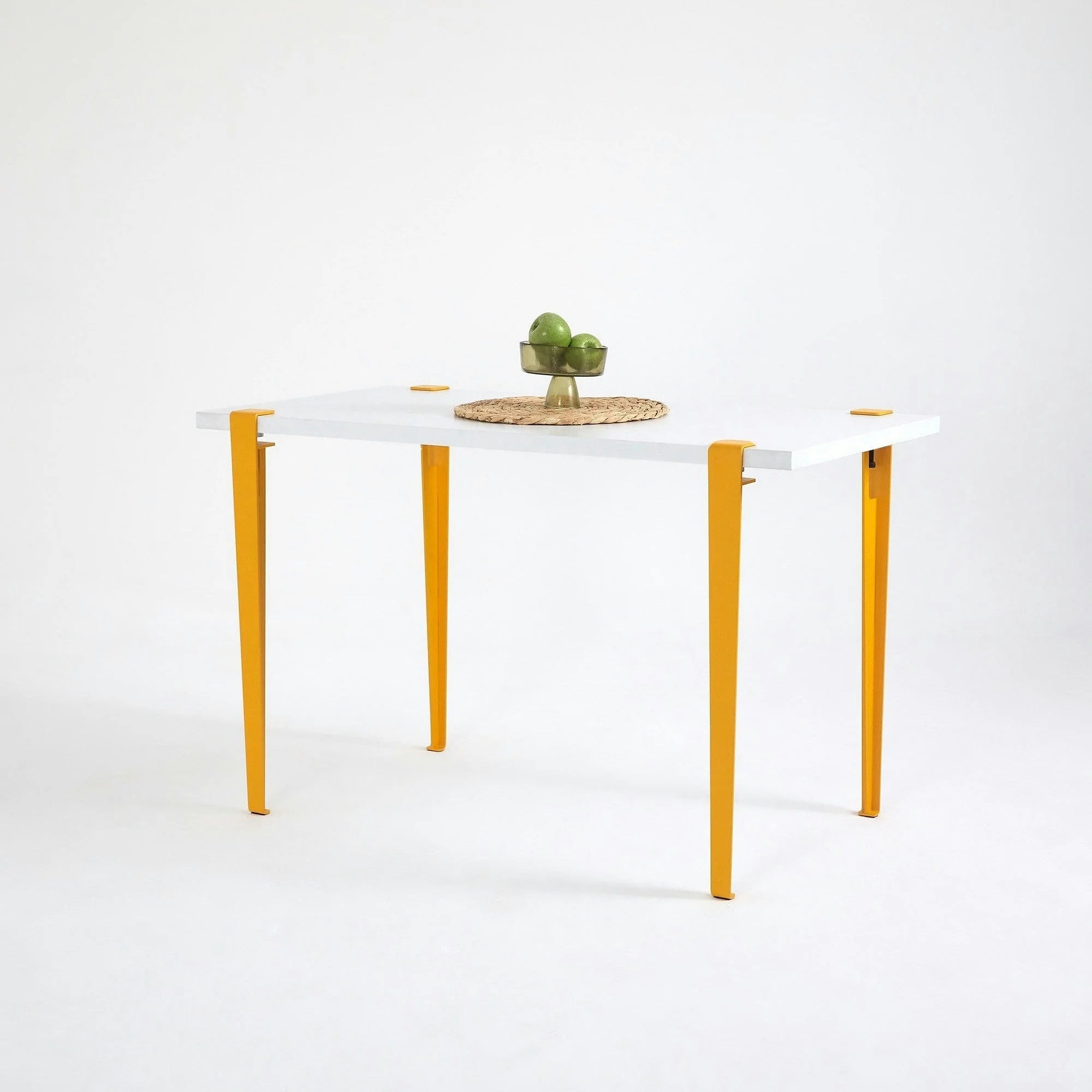 Masa EUROTAS, alb/galben, PAL melaminat, 120x60x75 cm