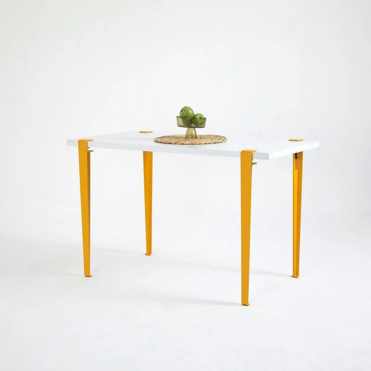 Masa EUROTAS, alb/galben, PAL melaminat, 120x60x75 cm