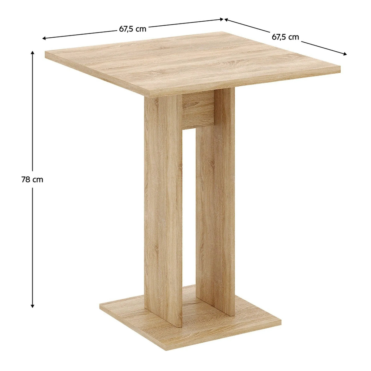 Masa EVERET, stejar sonoma, DTD laminat, 68x68x78 cm