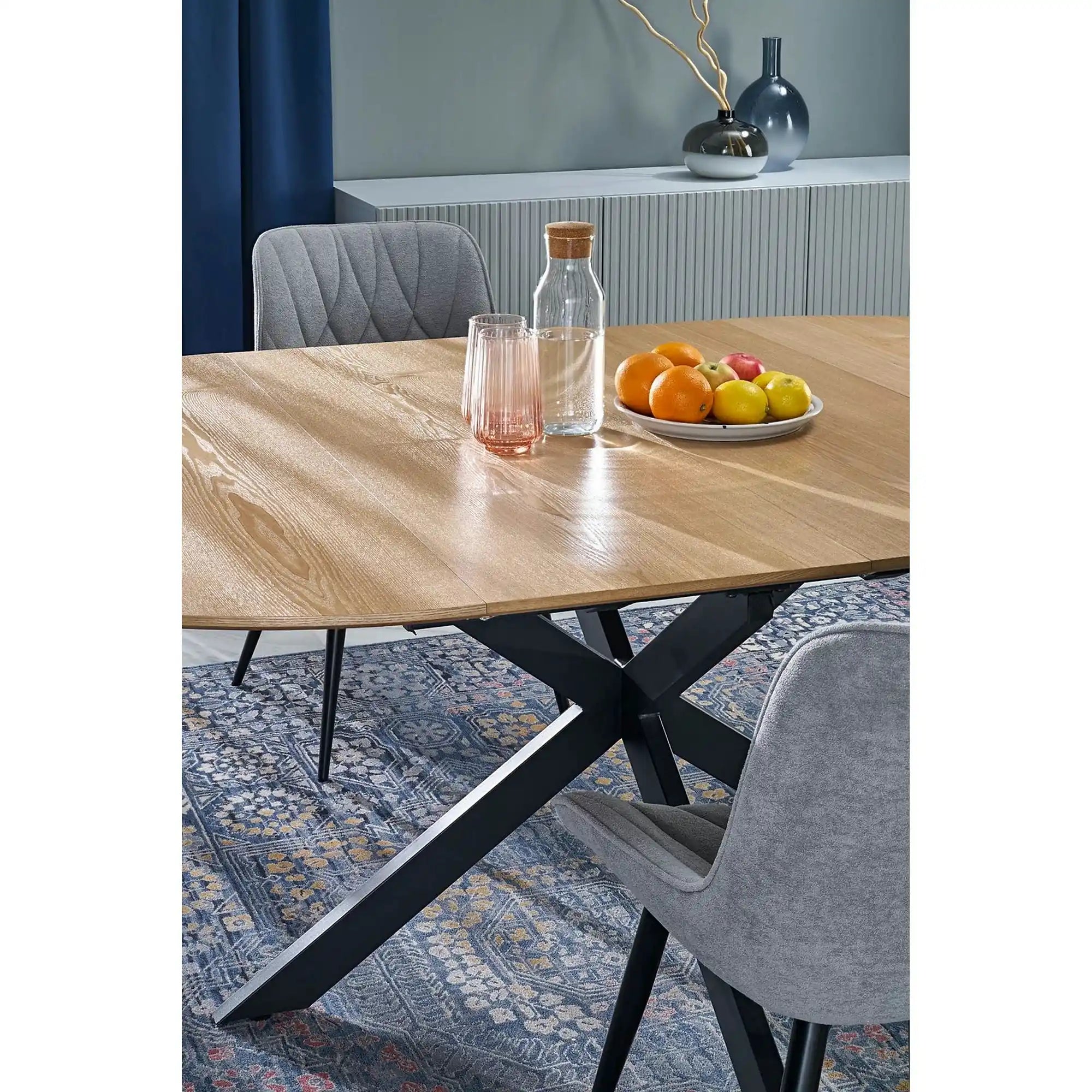 Masa extensibila 120 ACORD, stejar/negru