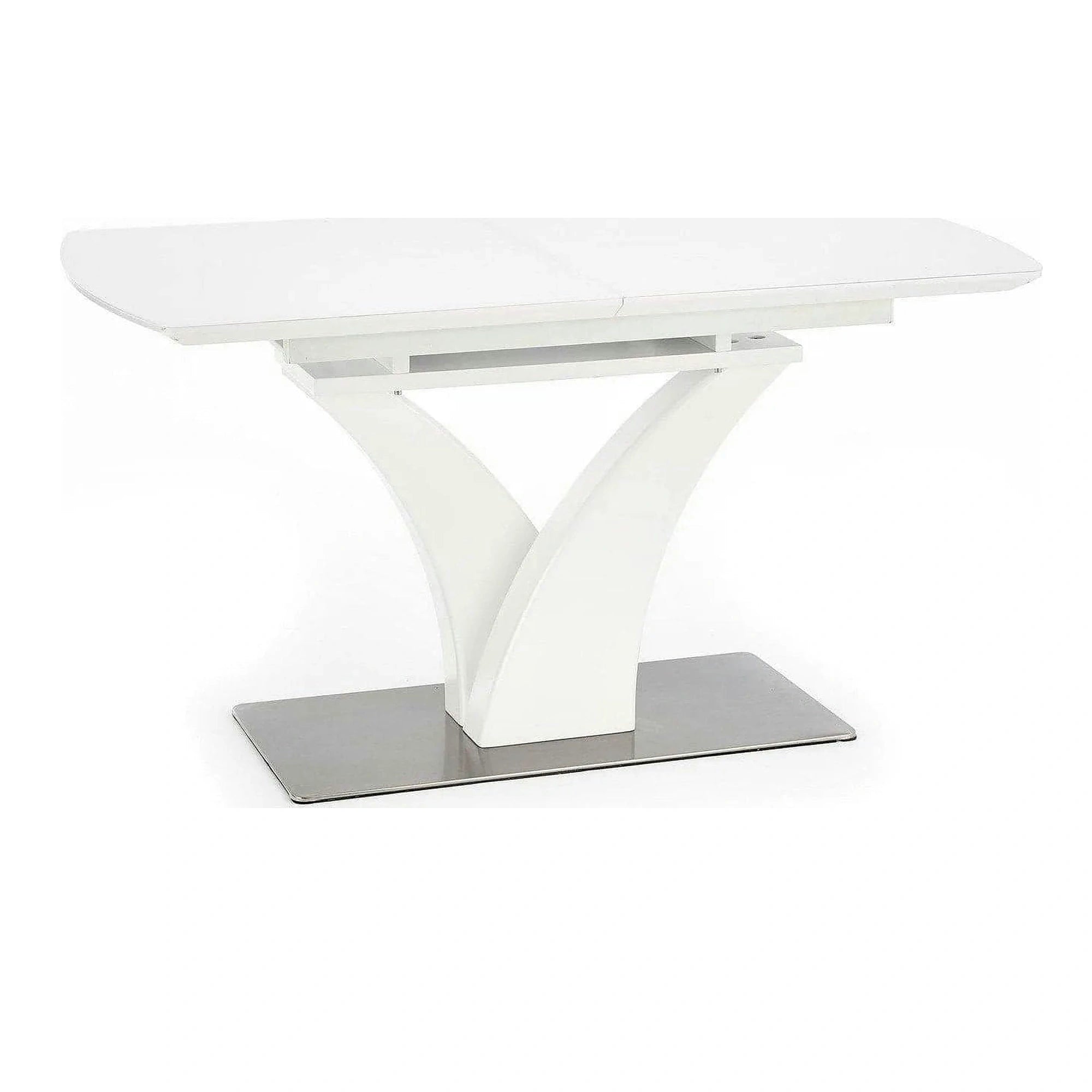Masa extensibila 80 cm PALERMO, alb, sticla/otel