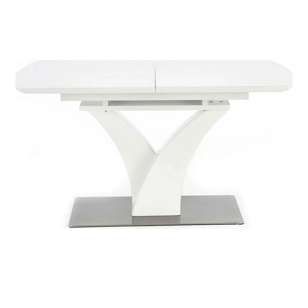 Masa extensibila 80 cm PALERMO, alb, sticla/otel
