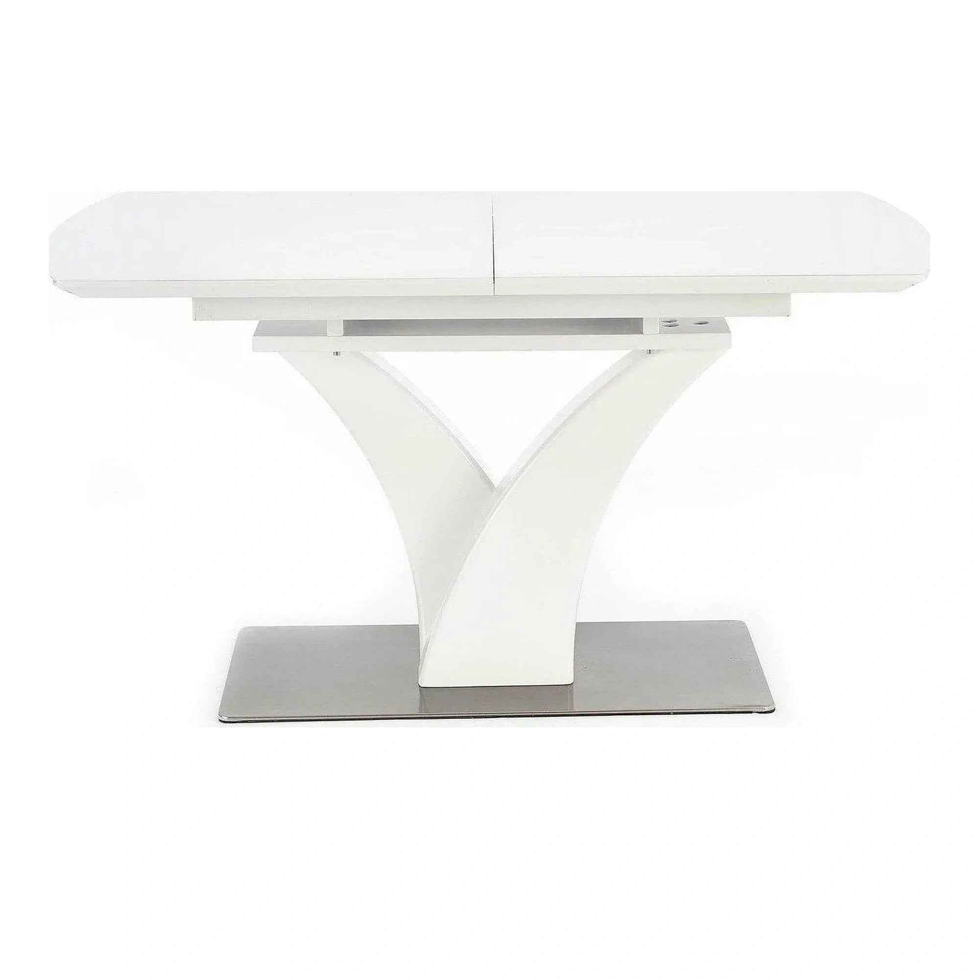 Masa extensibila 80 cm PALERMO, alb, sticla/otel
