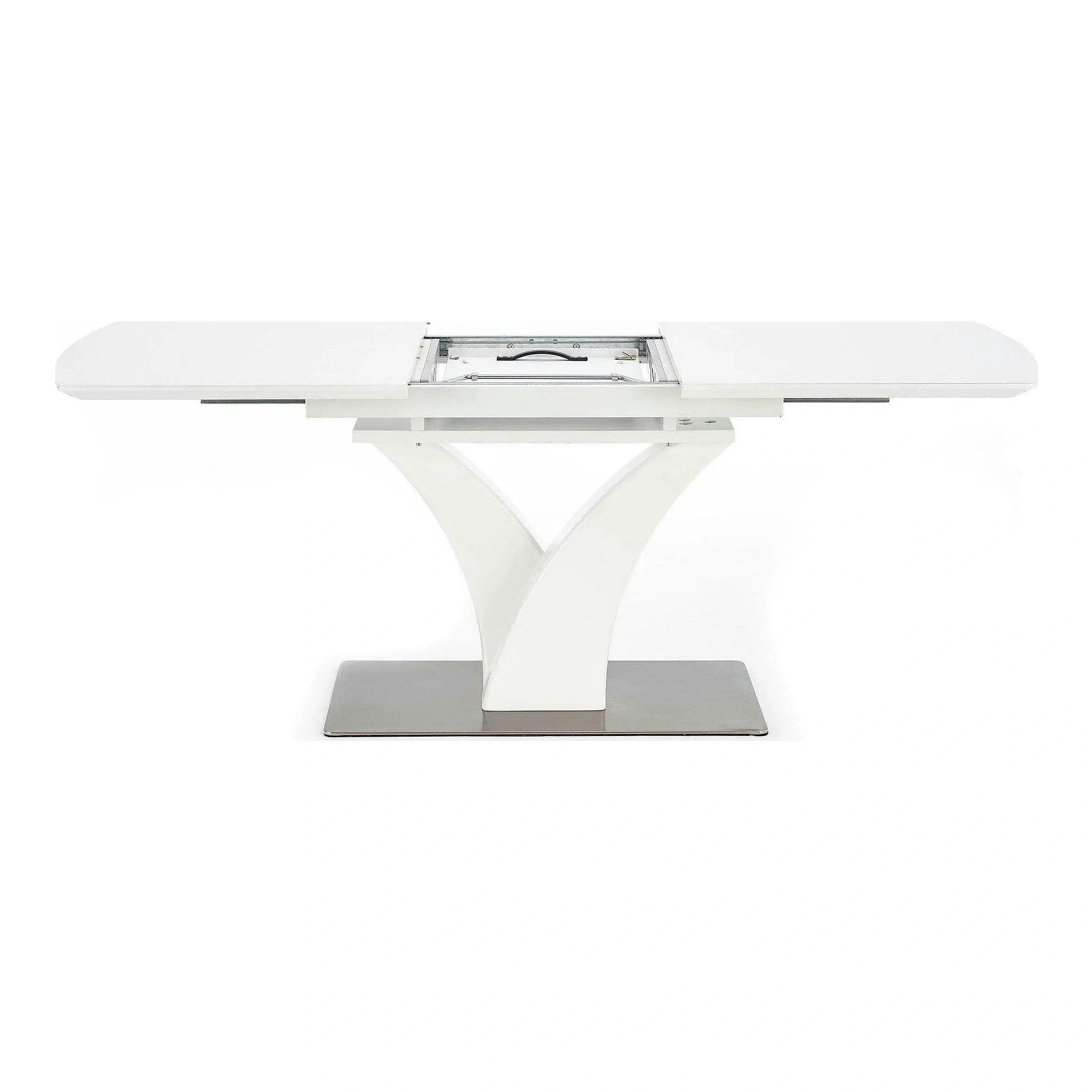 Masa extensibila 80 cm PALERMO, alb, sticla/otel