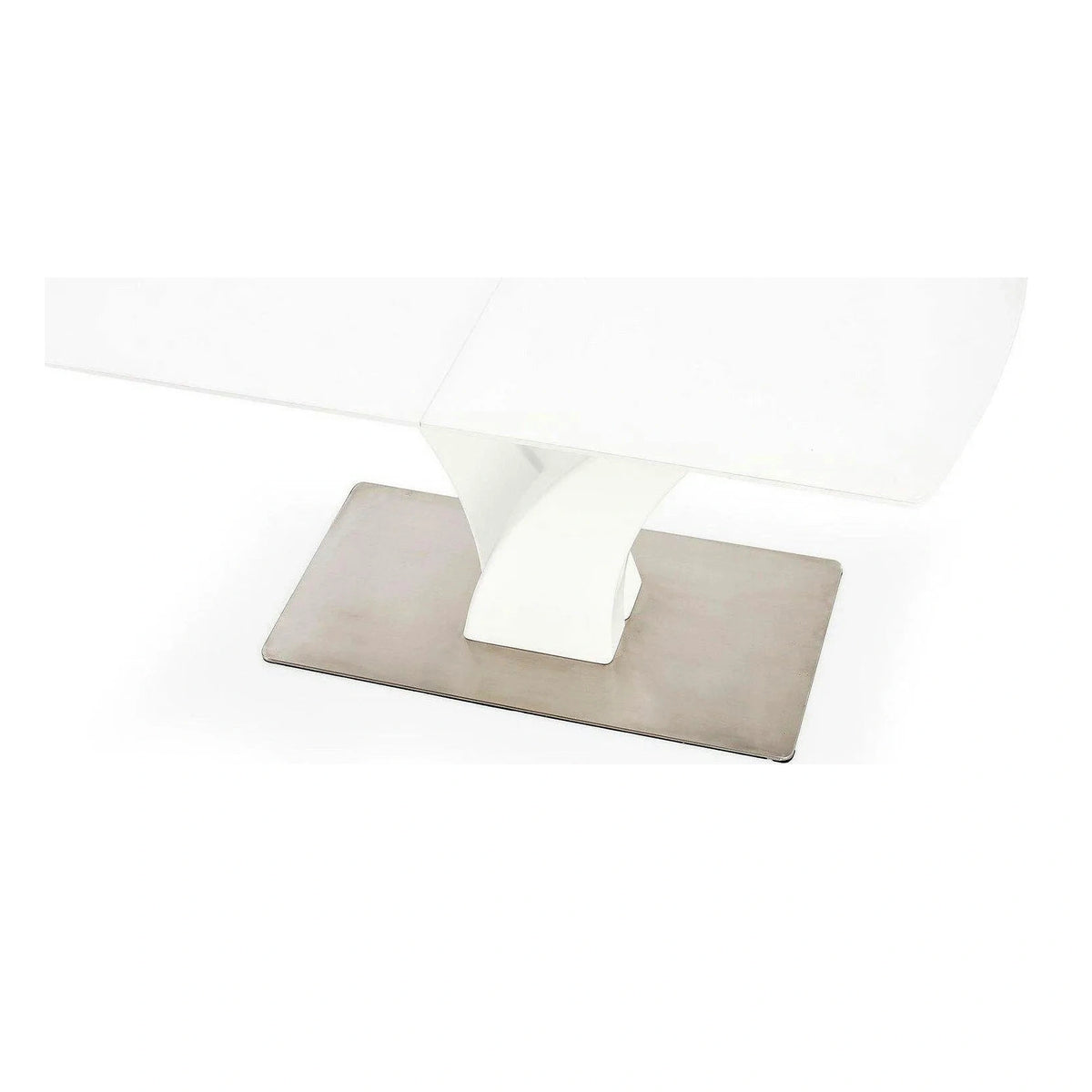 Masa extensibila 80 cm PALERMO, alb, sticla/otel