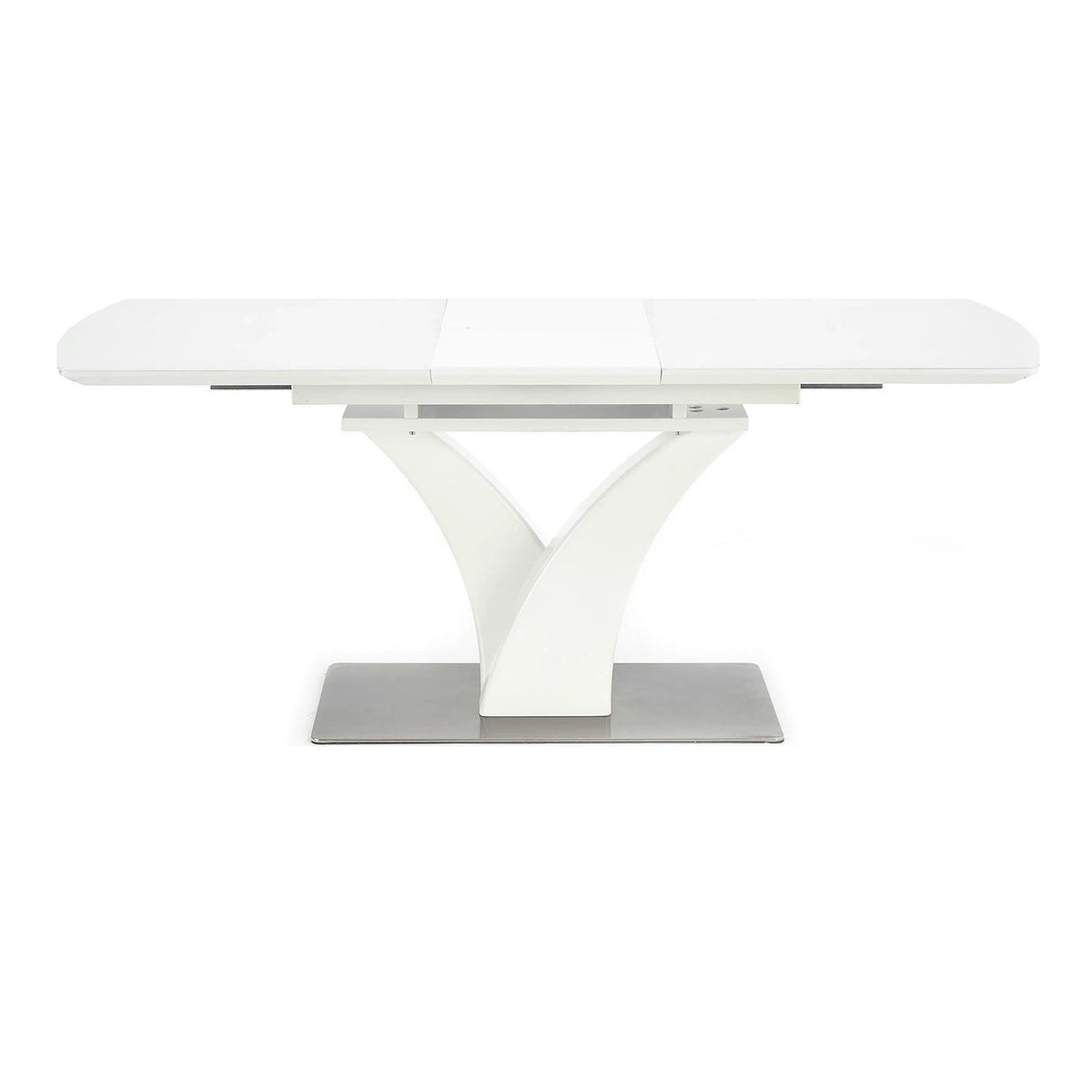 Masa extensibila 80 cm PALERMO, alb, sticla/otel