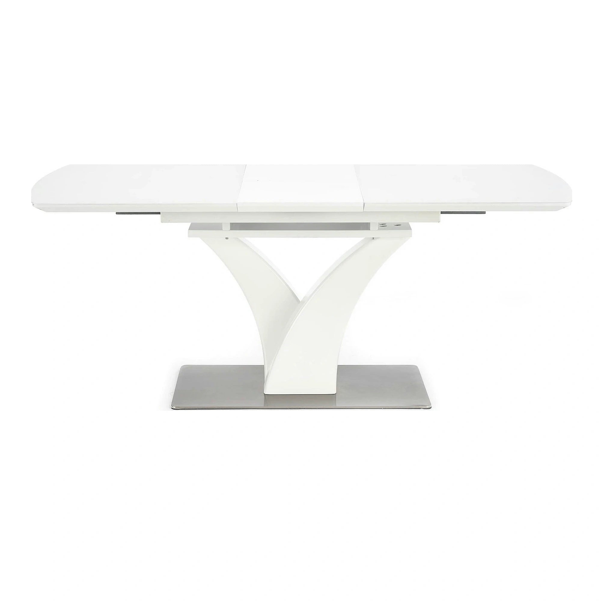 Masa extensibila 80 cm PALERMO, alb, sticla/otel