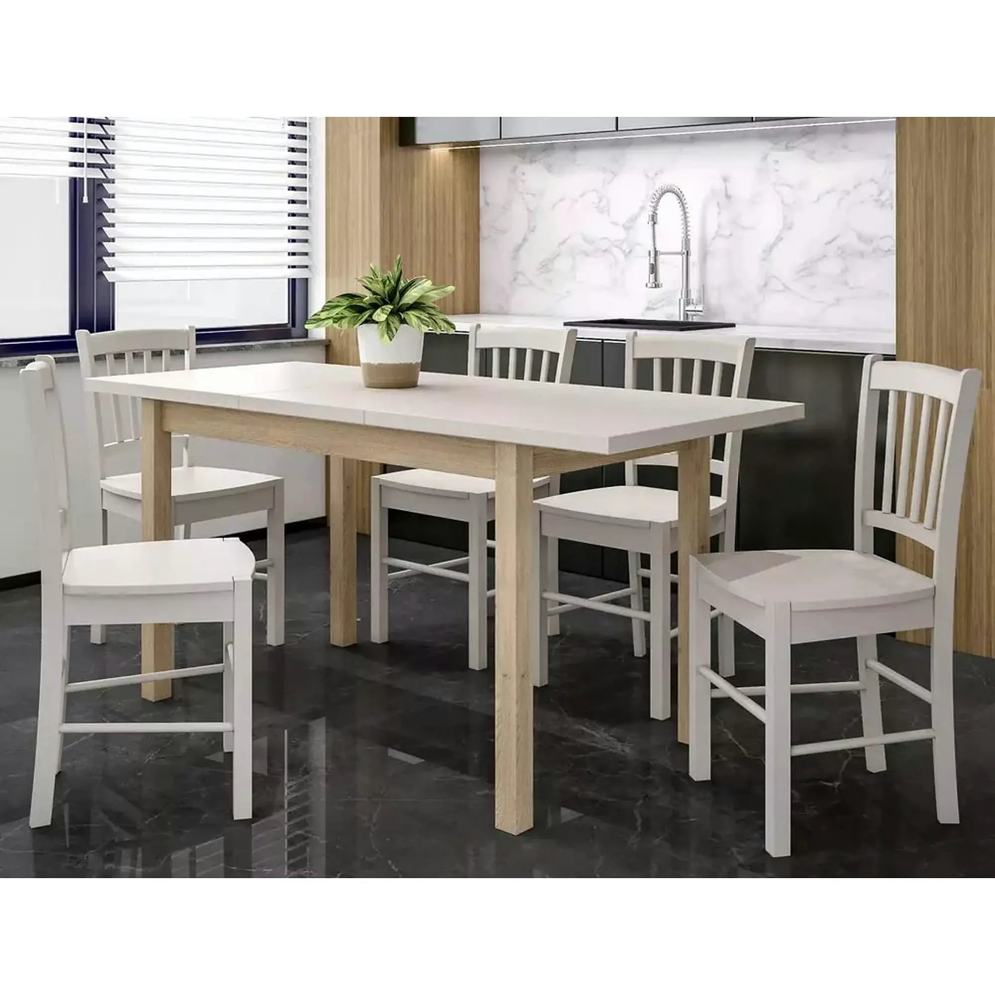 Masa extensibila ADAM, casmir/stejar, PAL laminat, 100/140x60x75 cm