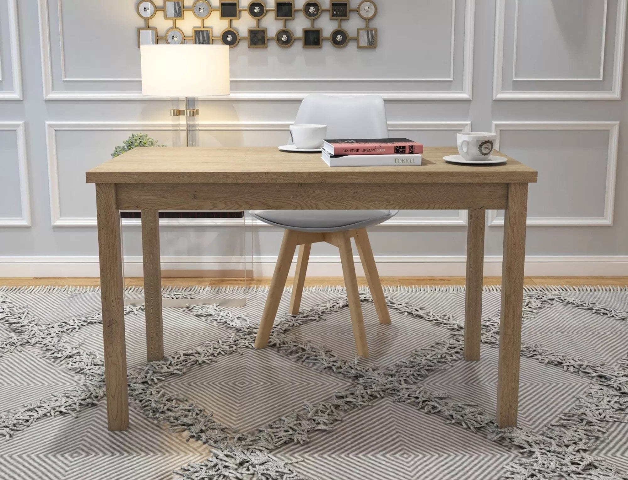 Masa extensibila ADAM, stejar, PAL laminat, 100/140x60x75 cm