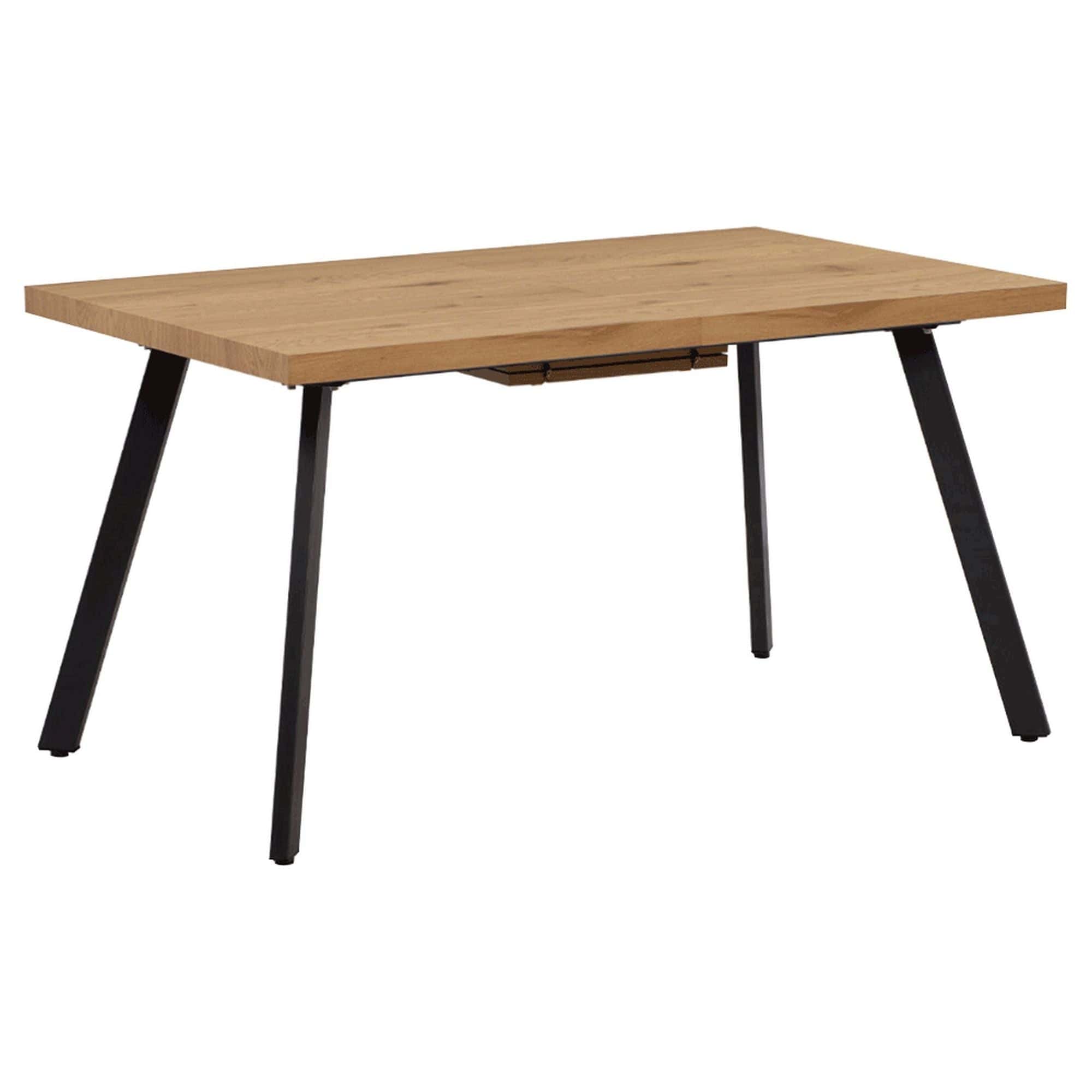 Masa extensibila AKAIKO, stejar/negru, 140/180x80x75 cm