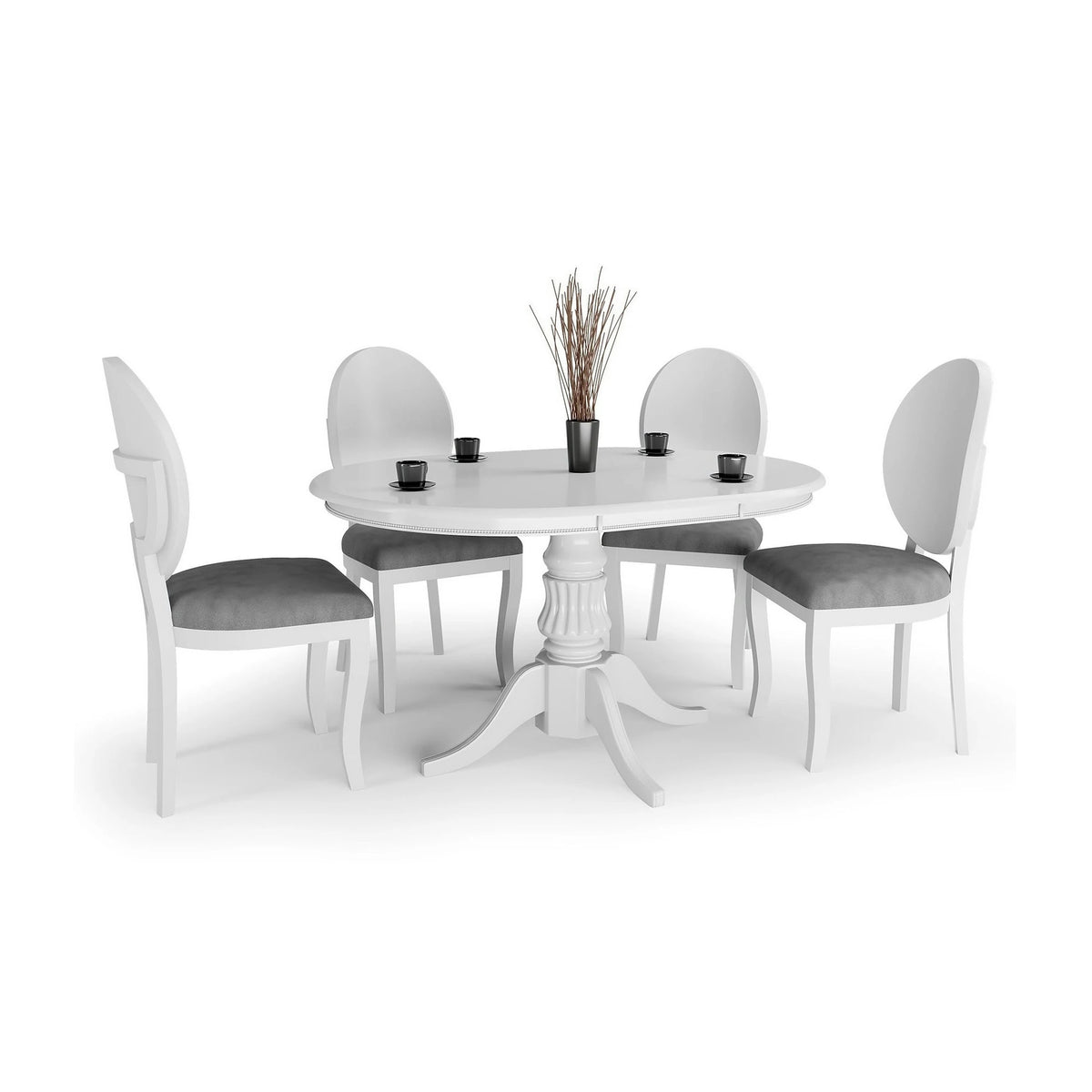 Masa extensibila alb WILLIAM, 90/124x90x75 cm