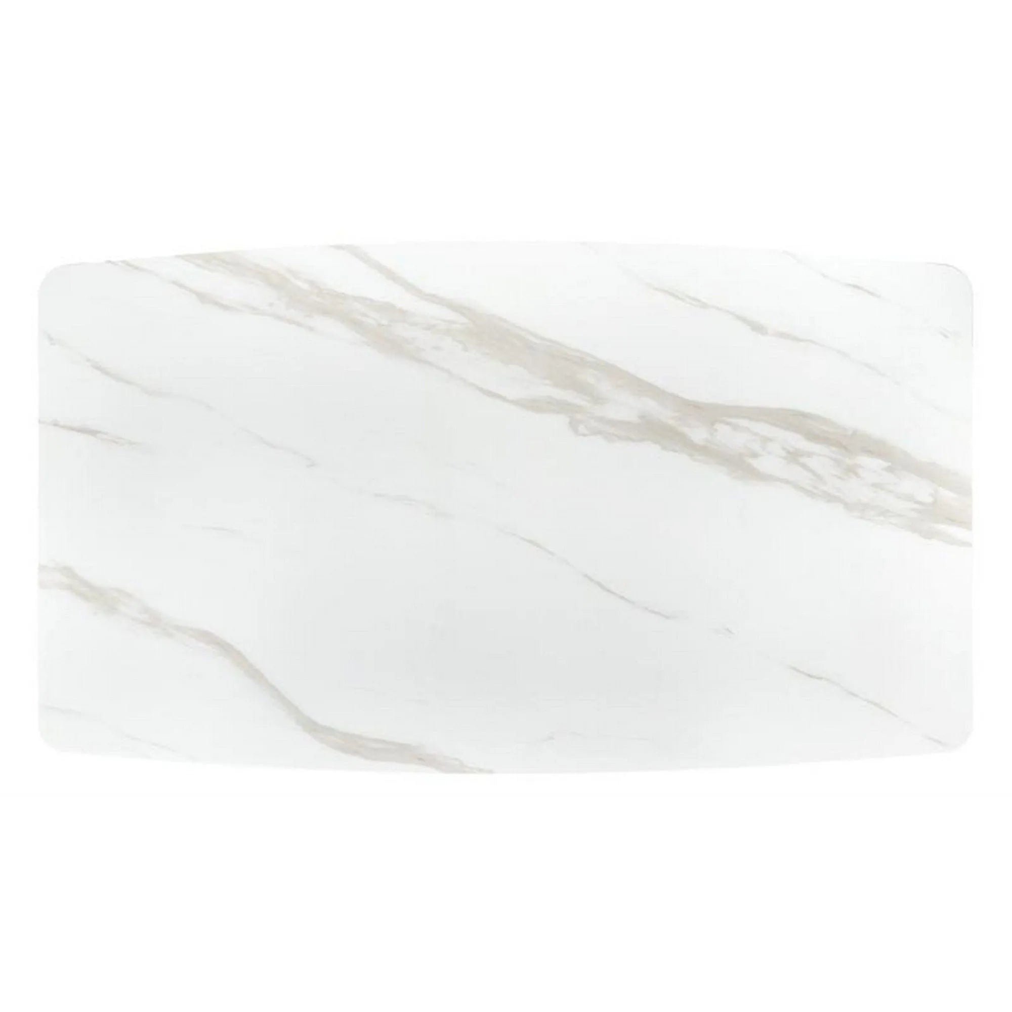 Masa extensibila ALFREDO, alb cu efect de marmura/negru, piatra sinterizata/otel, 160-240x91x76 cm