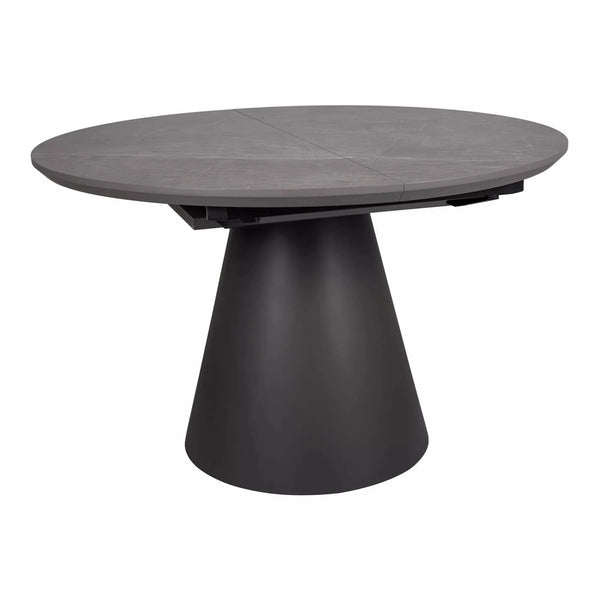 Masa extensibila ANGEL II, gri cu efect de marmura/negru, 120/160x120x75 cm