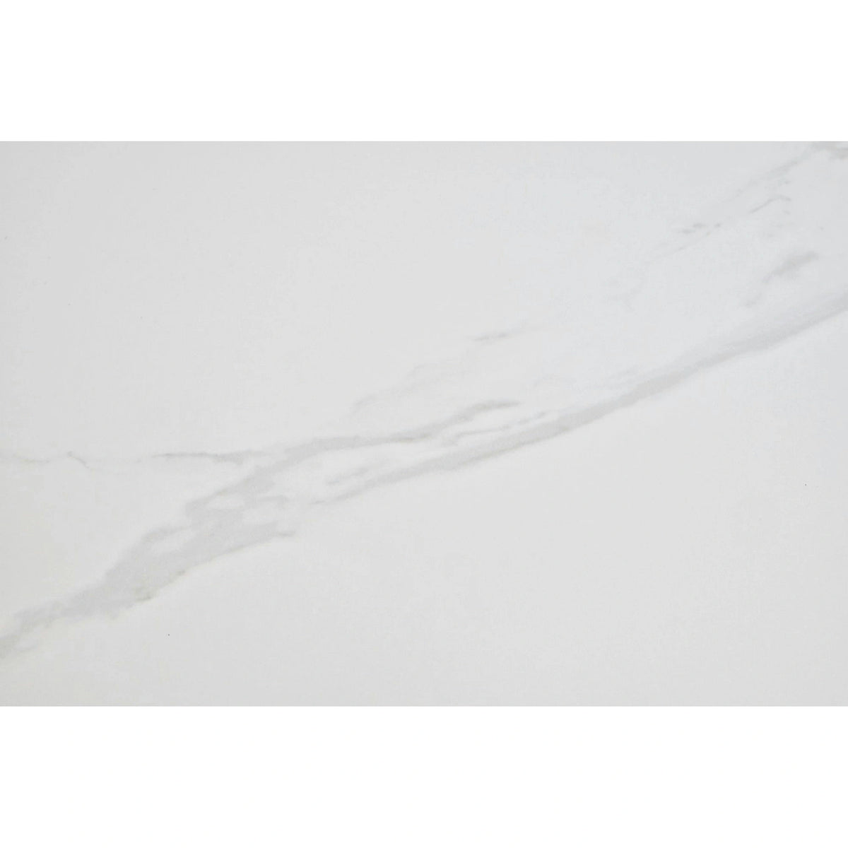 Masa extensibila ARES, alb cu efect de marmura/negru, ceramica/metal, 120/150x85x76 cm