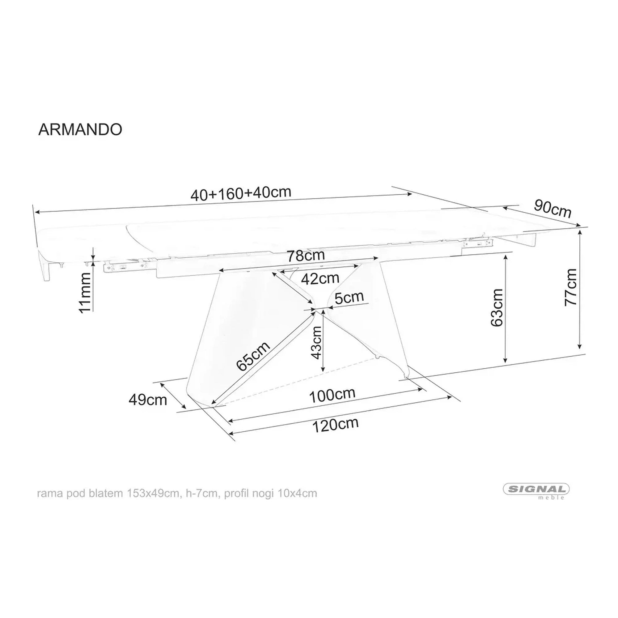 Masa extensibila ARMANDO, alb cu efect de marmura, ceramica/metal, 160/240x90x76 cm