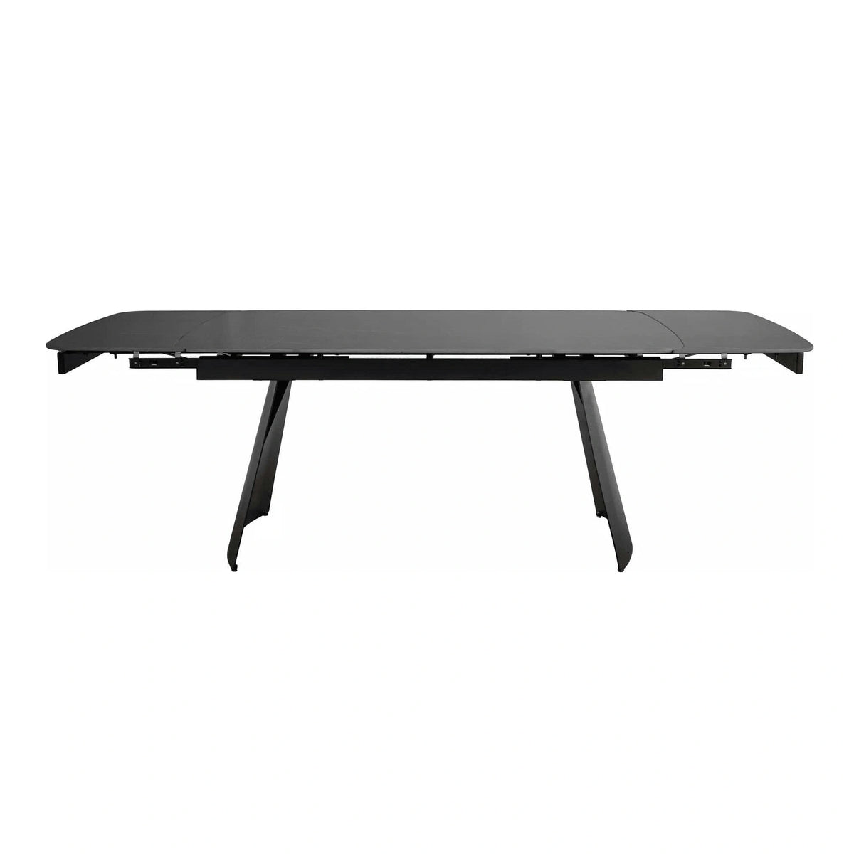 Masa extensibila BACARDI, negru mat cu efect de marmura, ceramica/metal, 160/240x90x76 cm