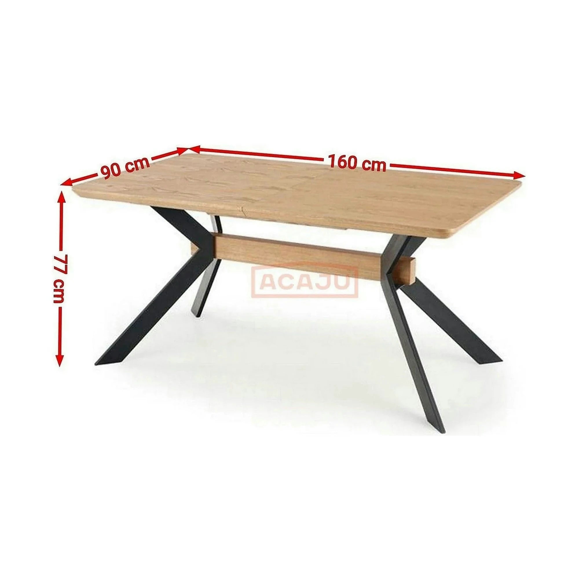 Masa extensibila BACARDI, stejar sonoma/negru, 160/220x90x76 cm