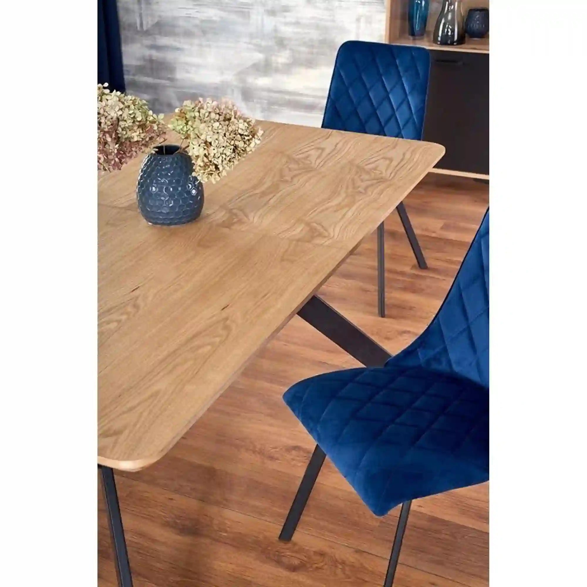 Masa extensibila BACARDI, stejar sonoma/negru, 160/220x90x76 cm