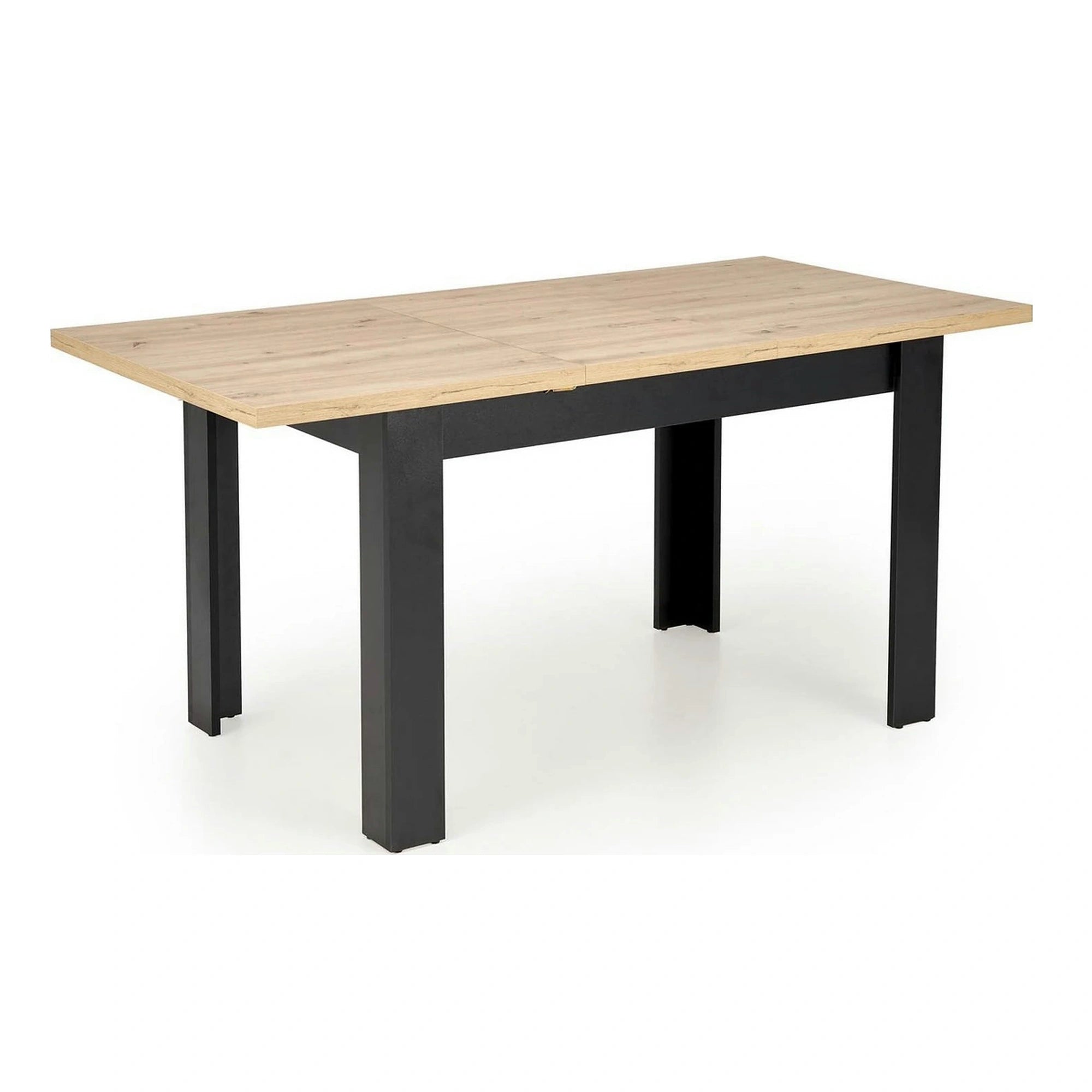 Masa extensibila BAGIO, stejar/negru, PAL laminat, 120/160x80x77 cm