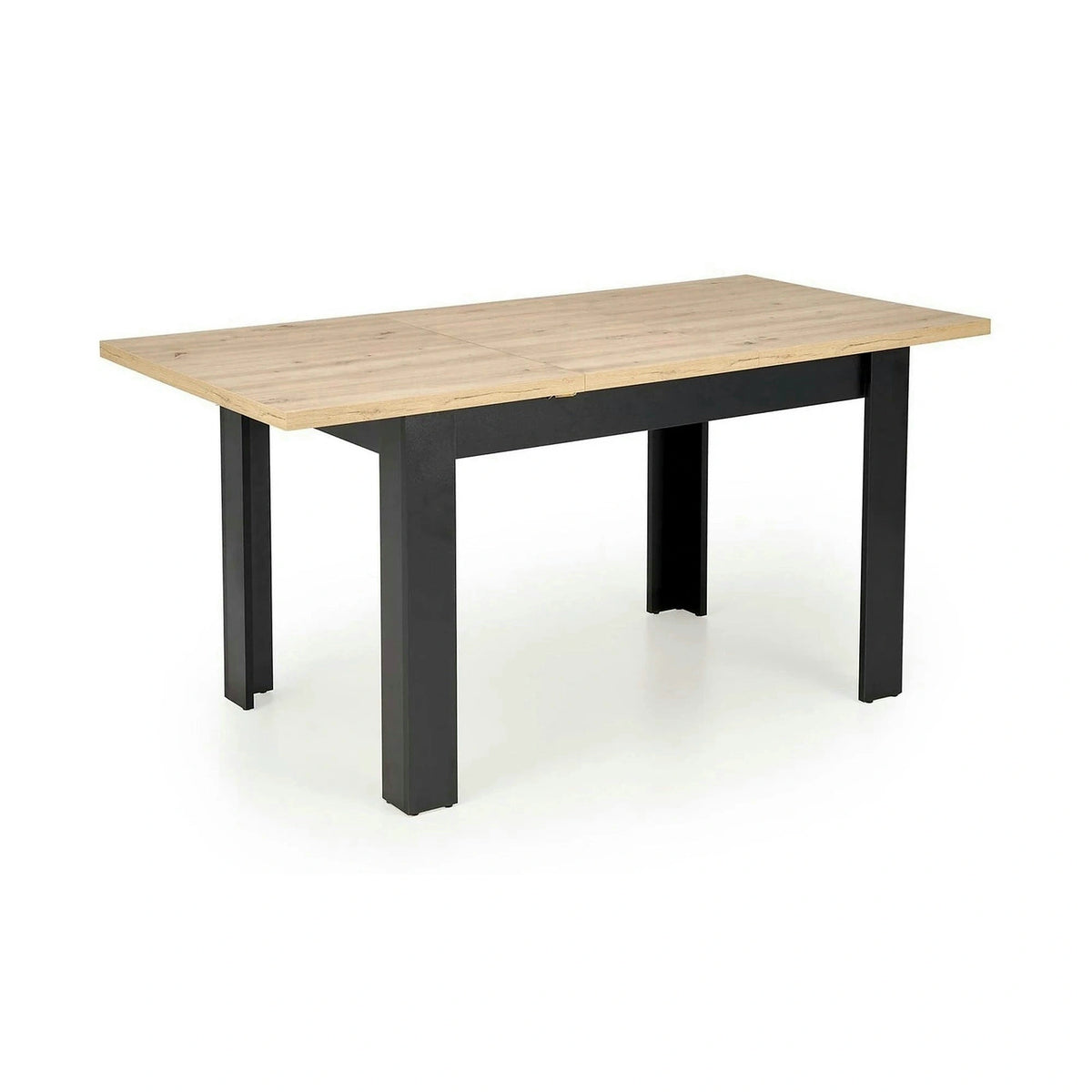 Masa extensibila BAGIO, stejar/negru, PAL laminat, 120/160x80x77 cm