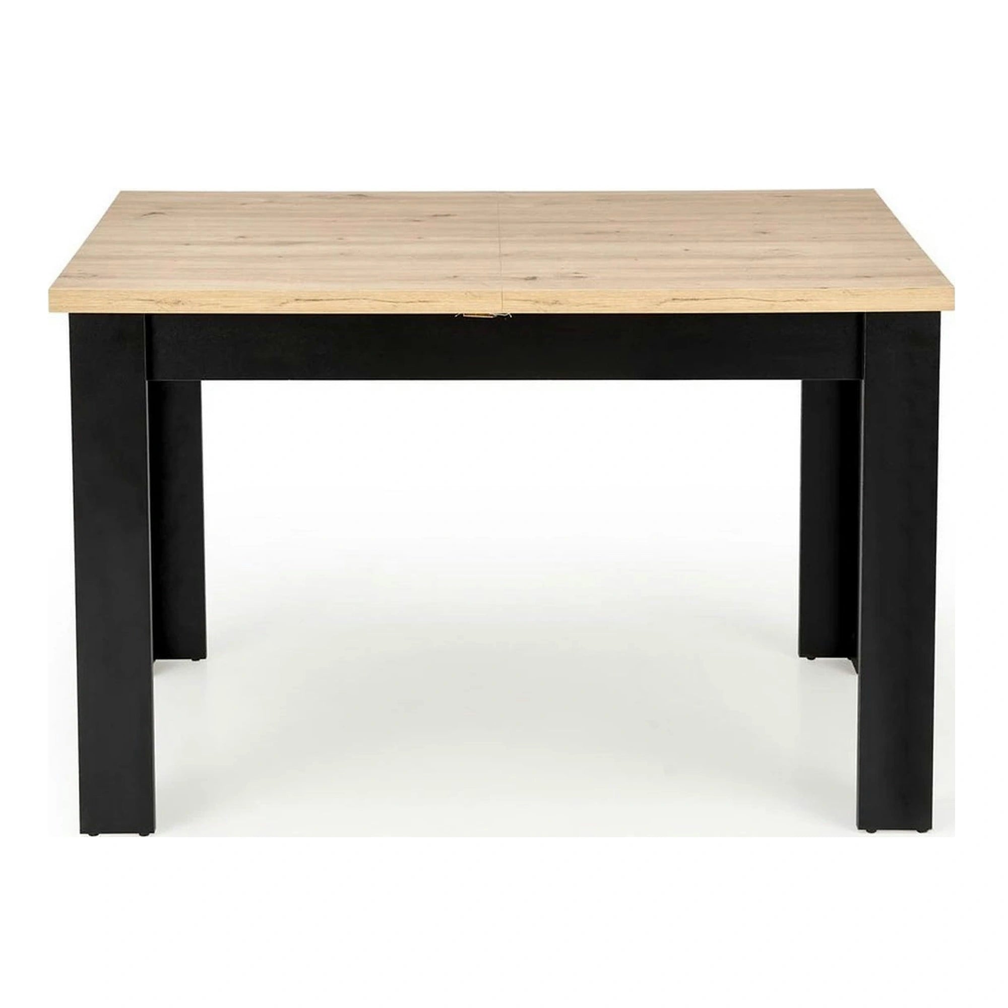 Masa extensibila BAGIO, stejar/negru, PAL laminat, 120/160x80x77 cm