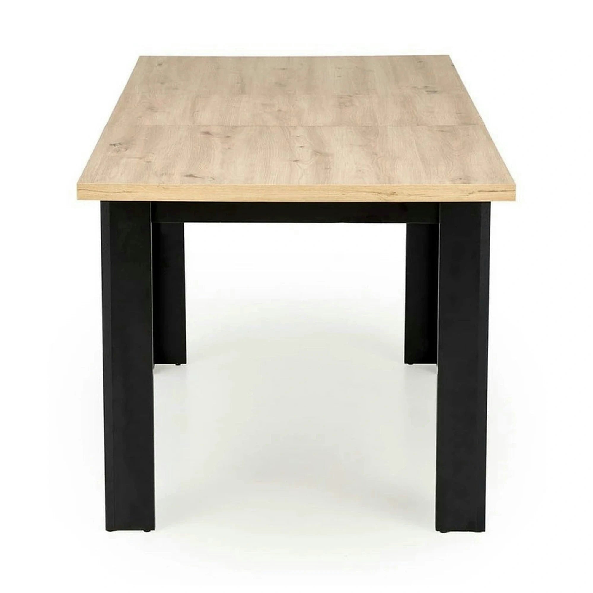 Masa extensibila BAGIO, stejar/negru, PAL laminat, 120/160x80x77 cm