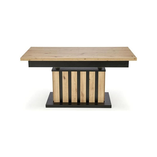 Masa extensibila BARETTI, stejar artisan/negru, PAL furniruit, 130/170x65x65/82 cm