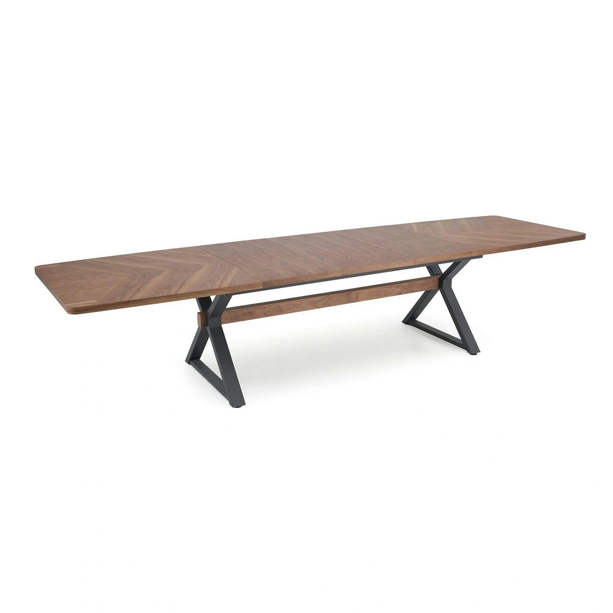 Masa extensibila BARON, nuc/negru, 200-350x100x75 cm