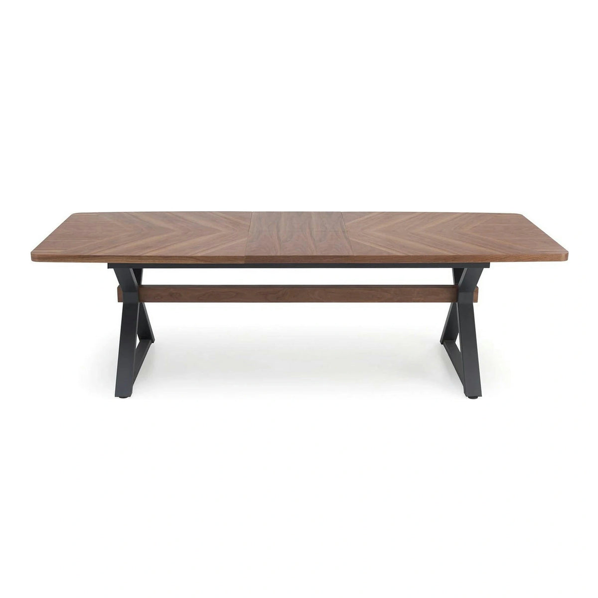 Masa extensibila BARON, nuc/negru, 200-350x100x75 cm