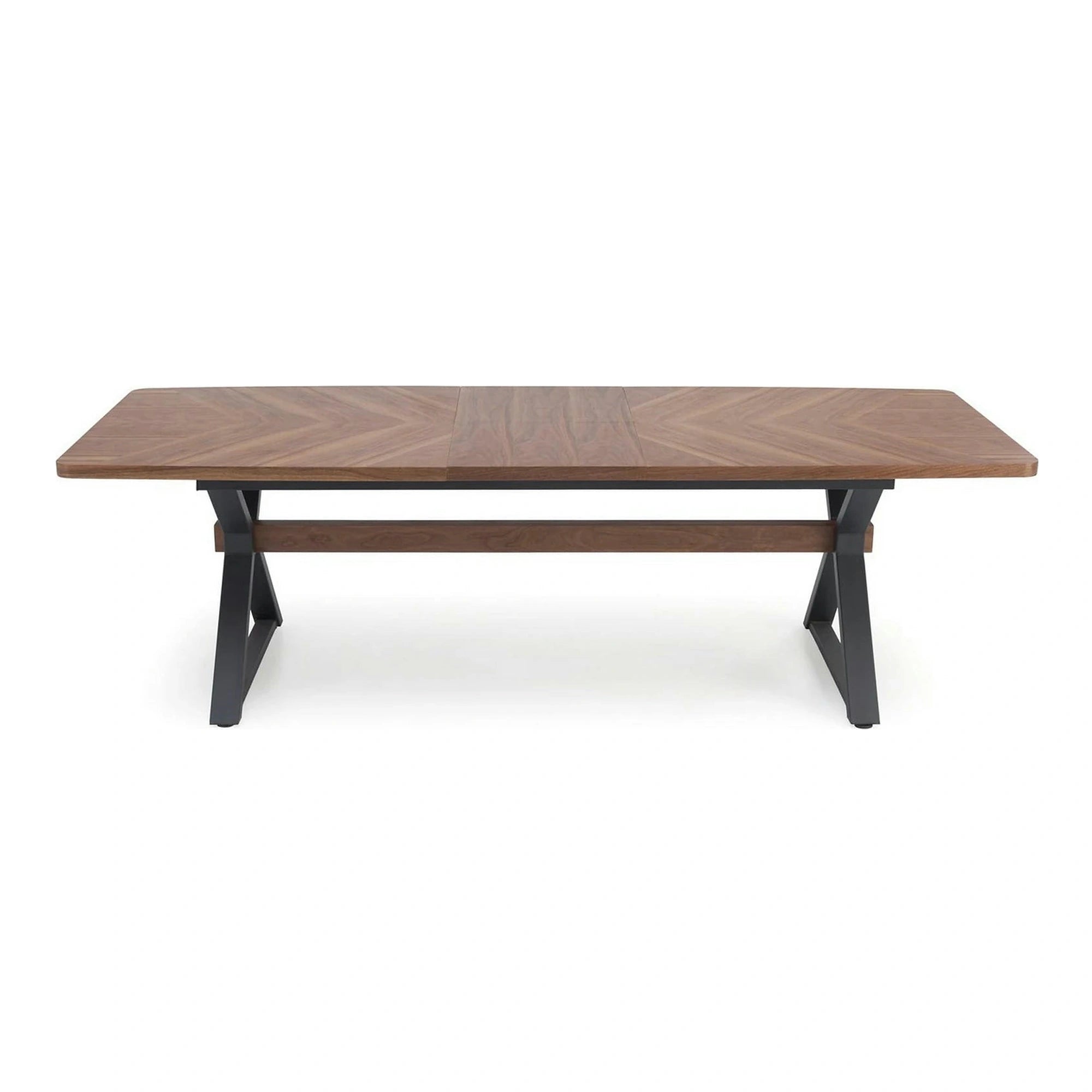 Masa extensibila BARON, nuc/negru, 200-350x100x75 cm